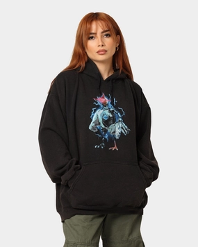 All-Season Comfort Trendy Top American Thrift X Robot Chicken Robot Chicken Vintage Hoodie Black Wash