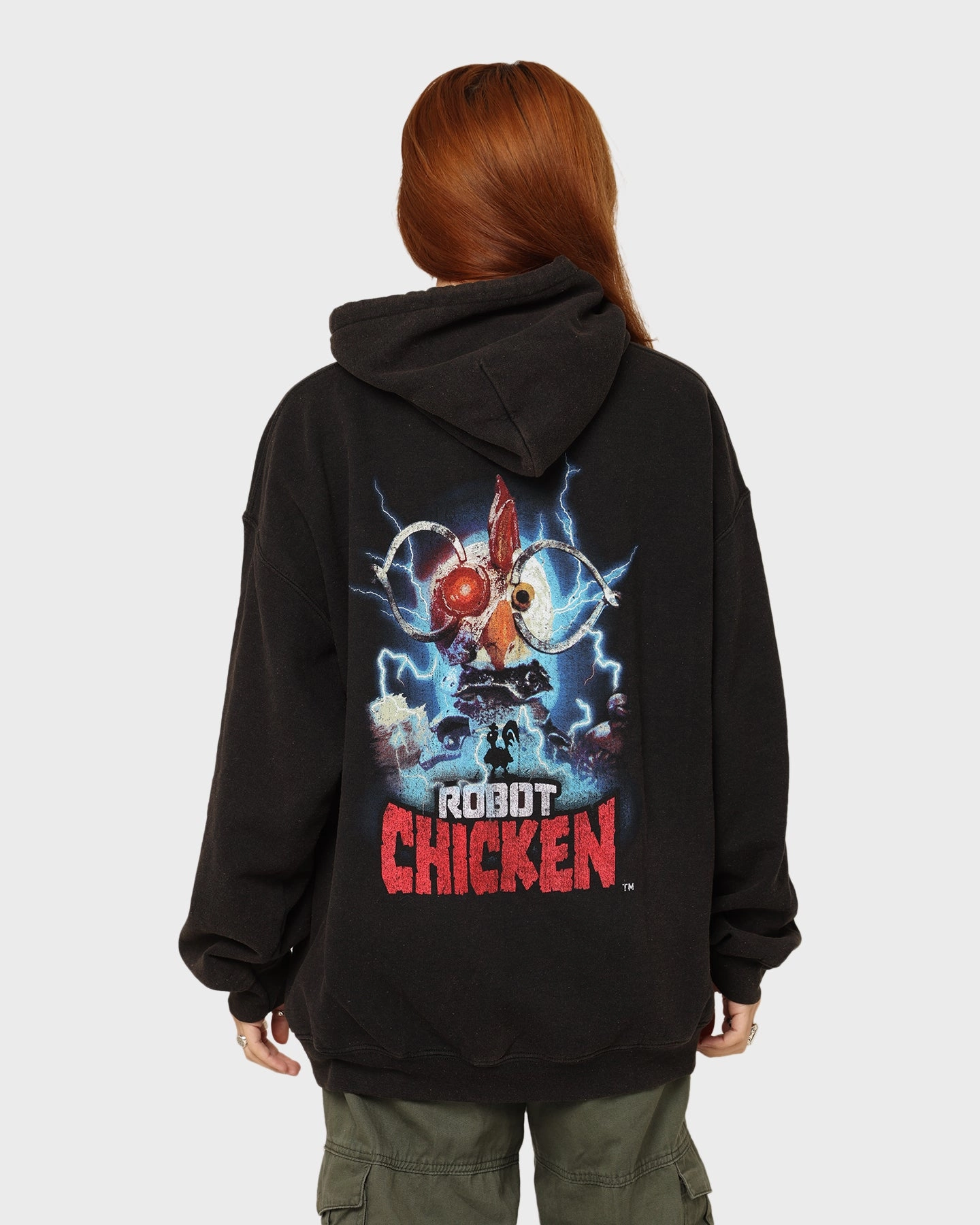 Washable fabric American Thrift X Robot Chicken Robot Chicken Vintage Hoodie Black Wash
