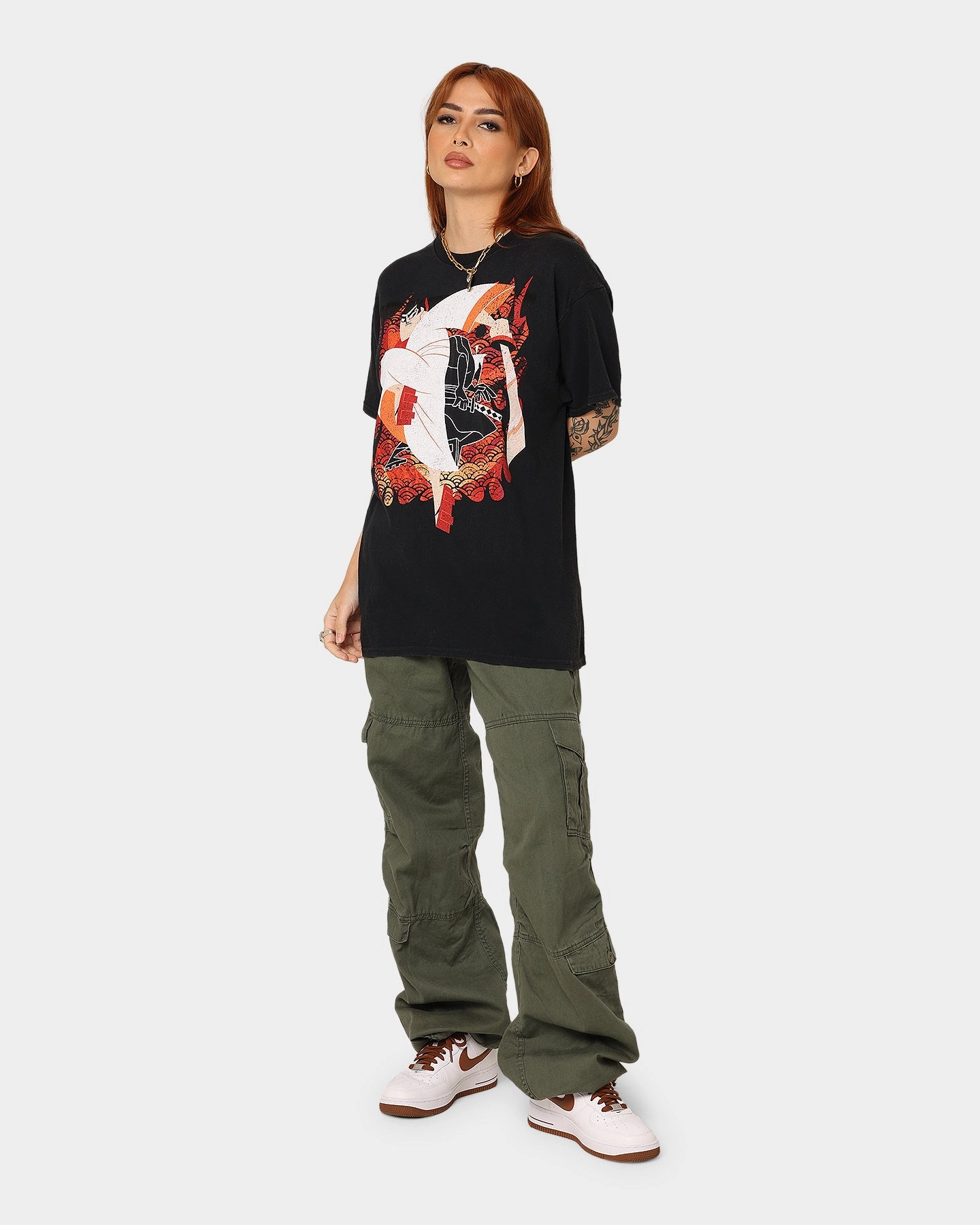 futuristic American Thrift X Samurai Jack Jack Vintage T-Shirt Black