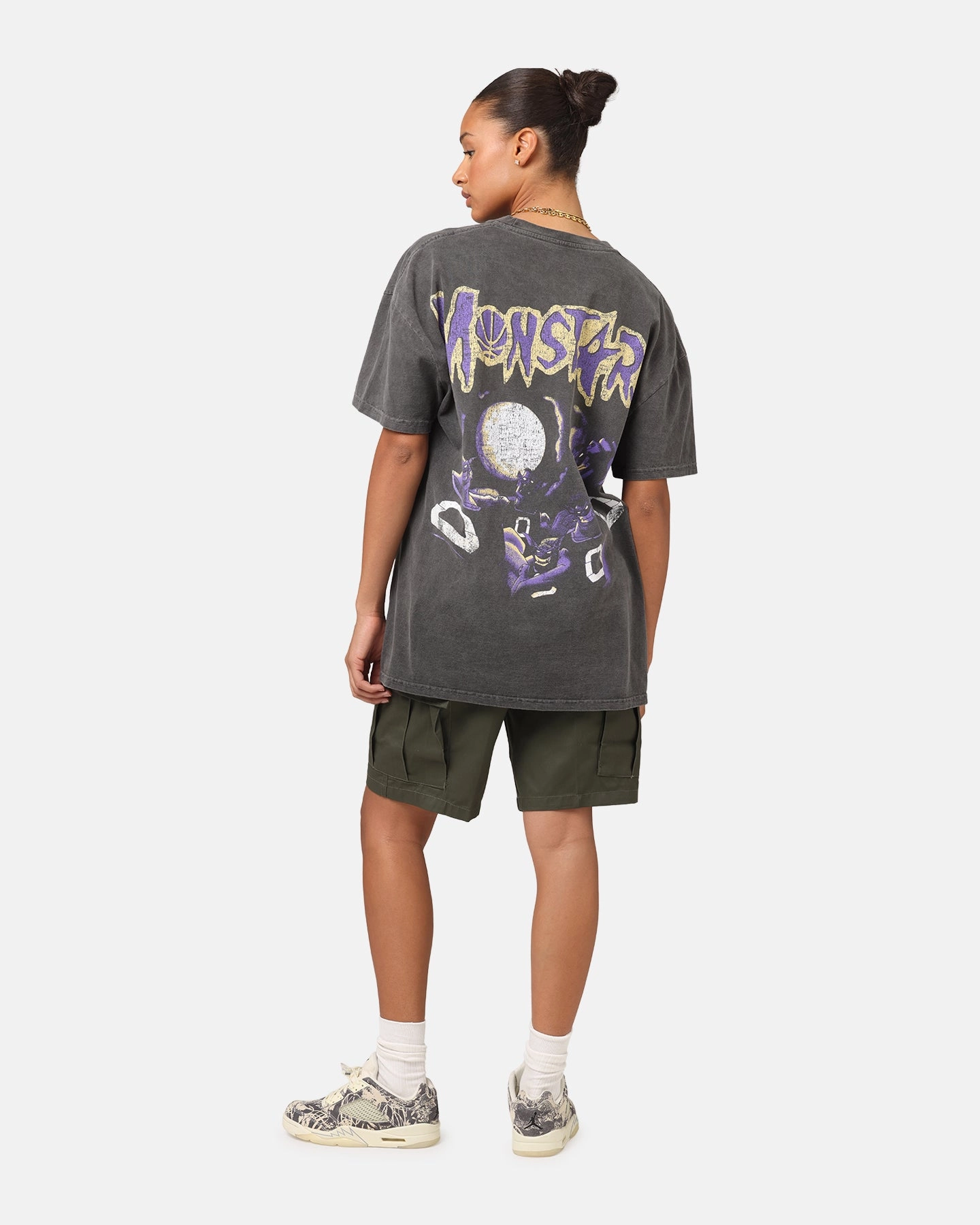 Classic Chic Timeless Must-Have American Thrift X Space Jam Monstars Heavyweight Vintage T-Shirt Black Wash
