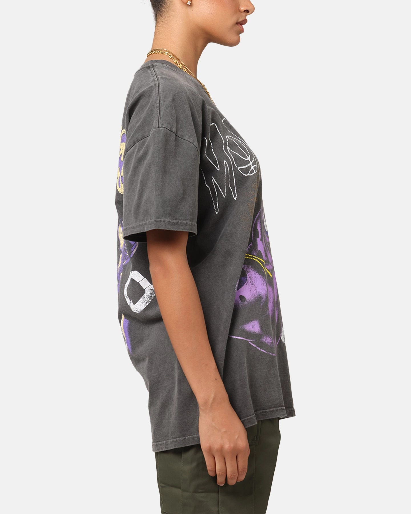 Minimalist Design American Thrift X Space Jam Monstars Heavyweight Vintage T-Shirt Black Wash