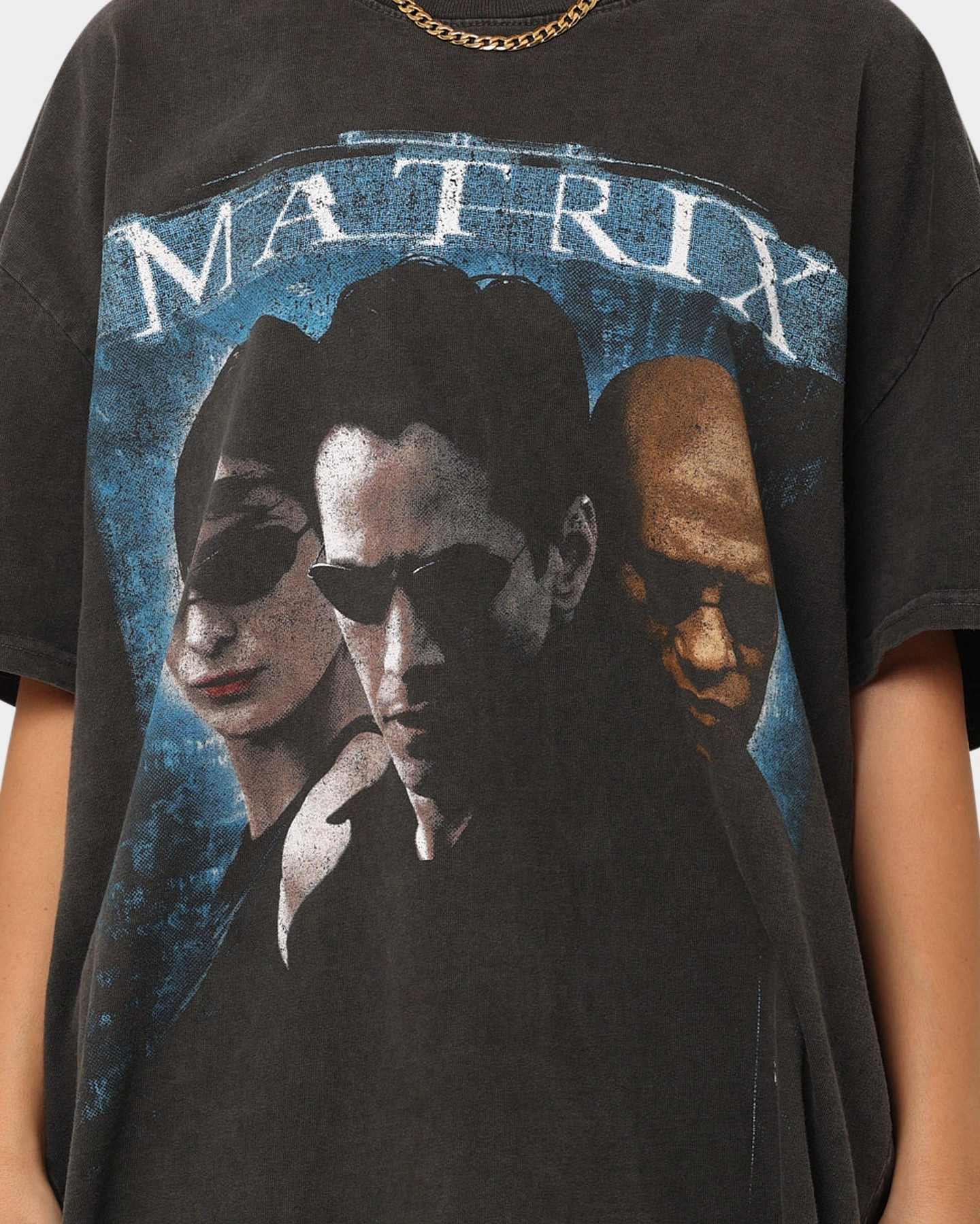 American Thrift X The Matrix Heavyweight Vintage T-Shirt Black Wash Indoor clothing anti static