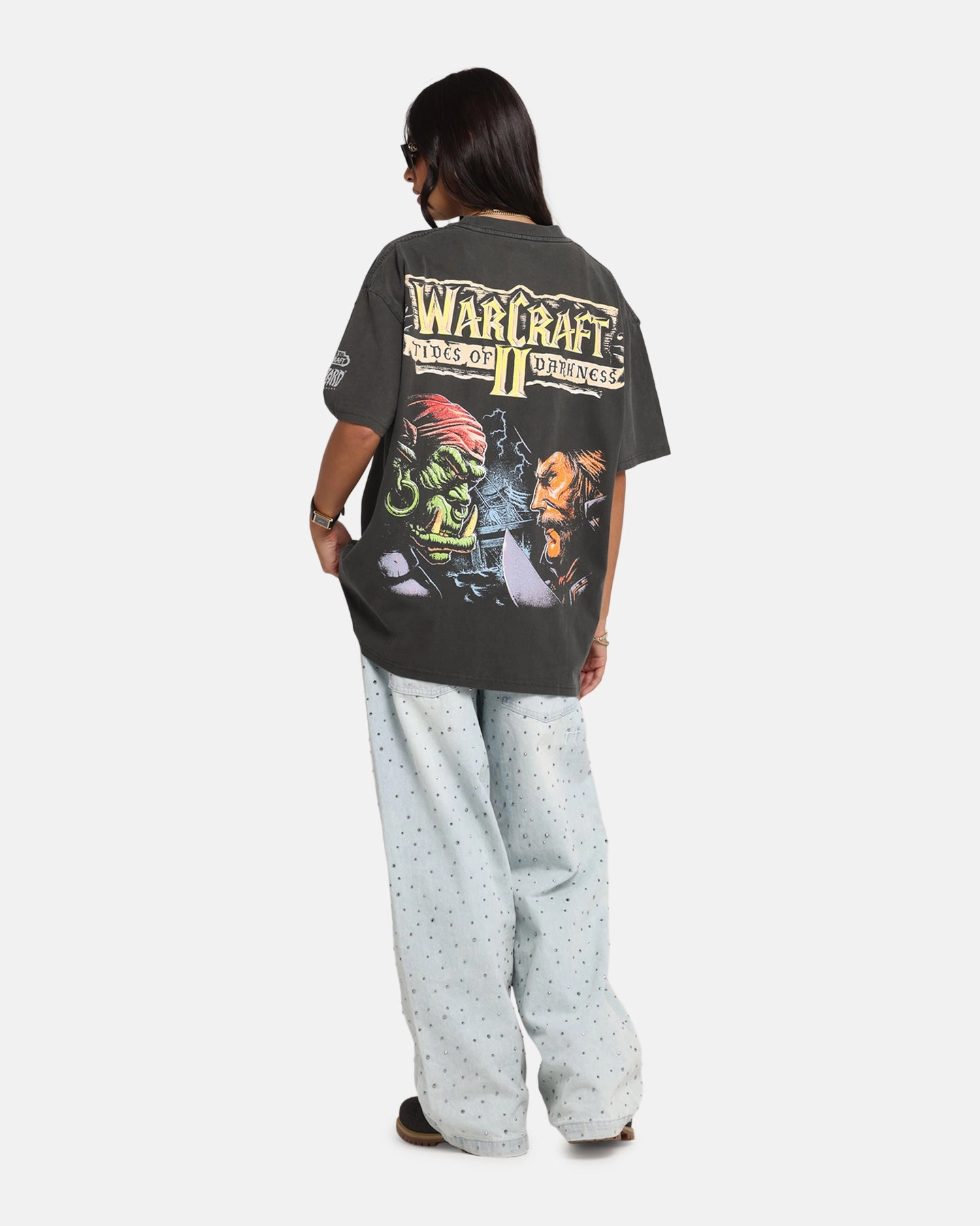 Simple Comfort Look Stretch Jersey Knit American Thrift X Warcraft II: Tides Of Darkness Heavy T-Shirt Black Wash
