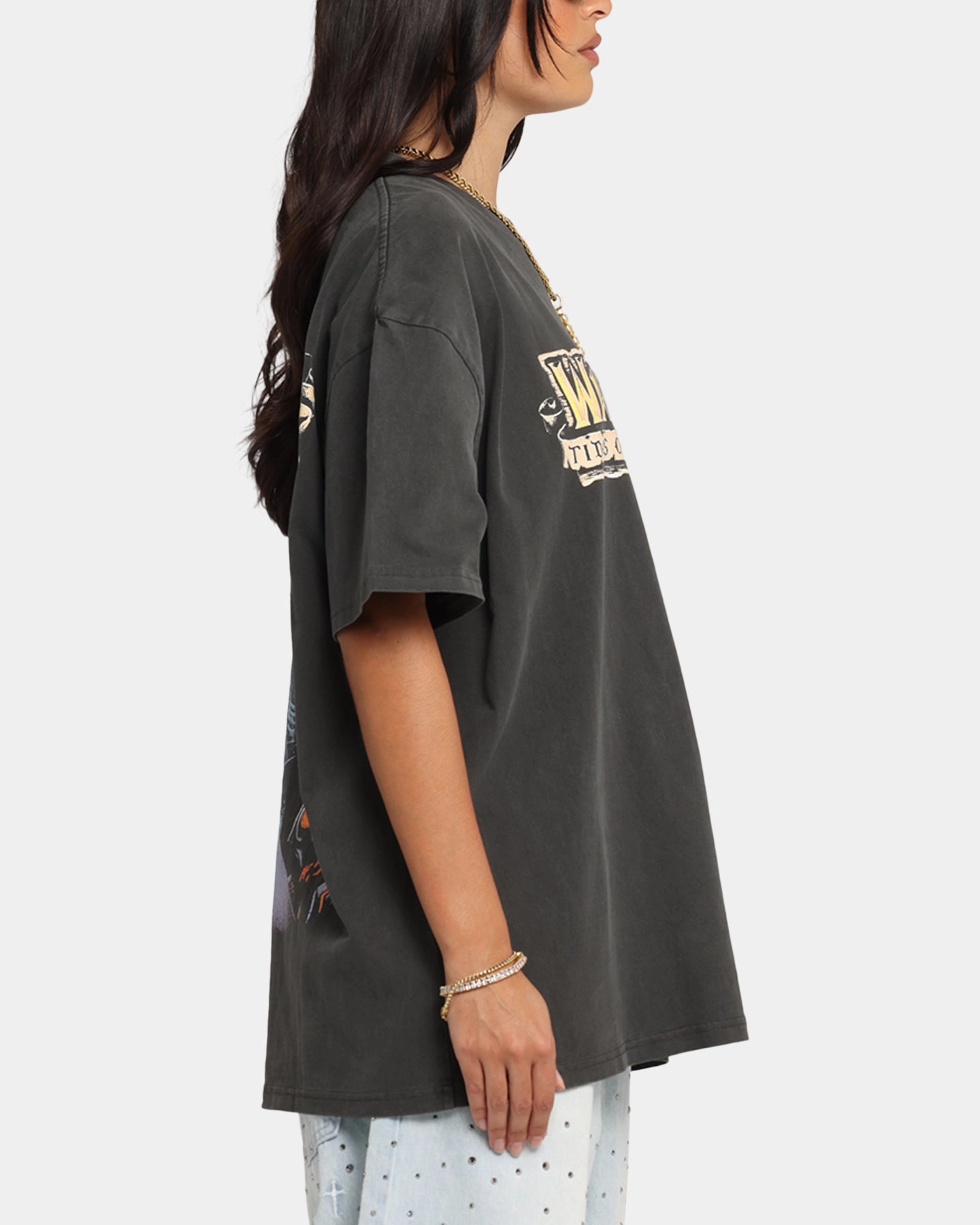 American Thrift X Warcraft II: Tides Of Darkness Heavy T-Shirt Black Wash Summer Fashion