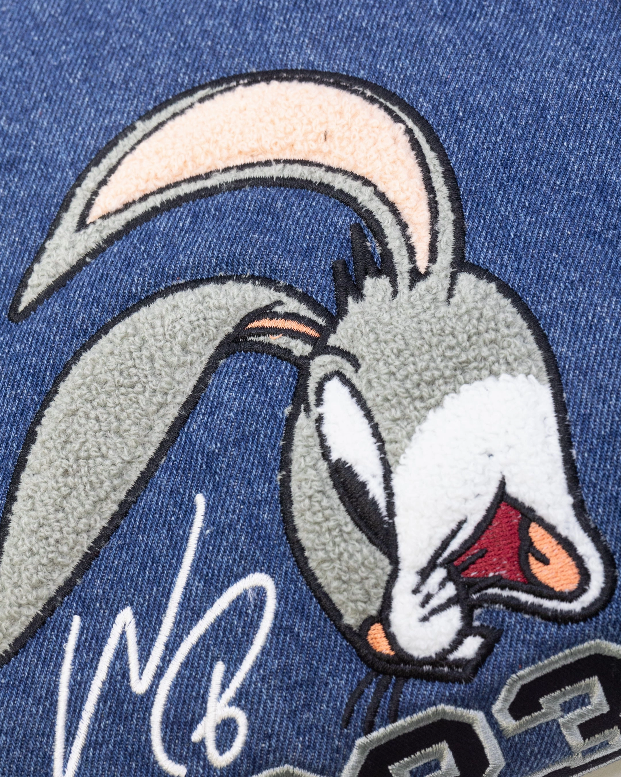 American Thrift X Warner Bros. 100 Years Varsity Jacket Blue/Cream Trail Function