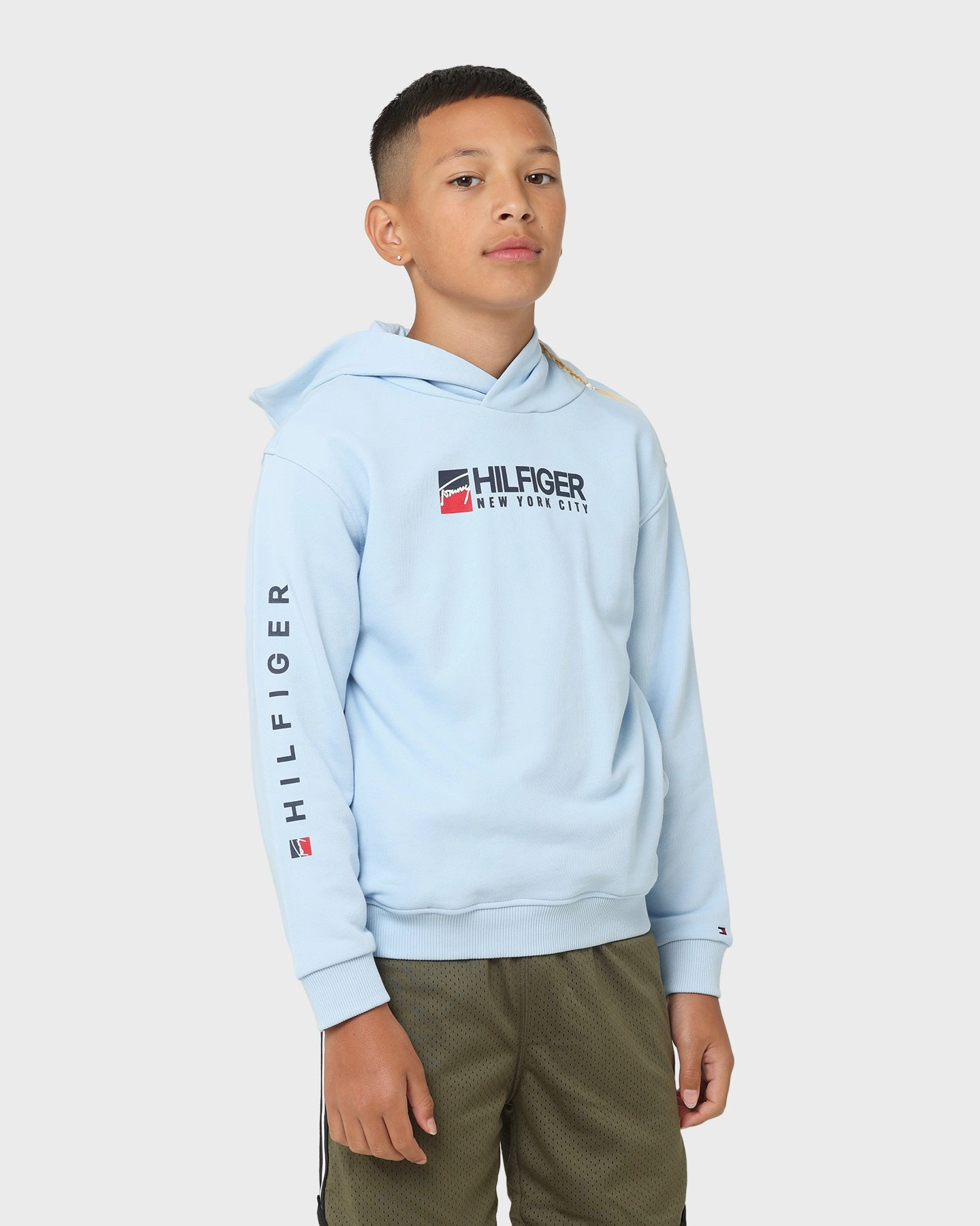 Propose Volunteer Tommy Hilfiger Kids' U Tommy Logo Hoodie Chambray Sky