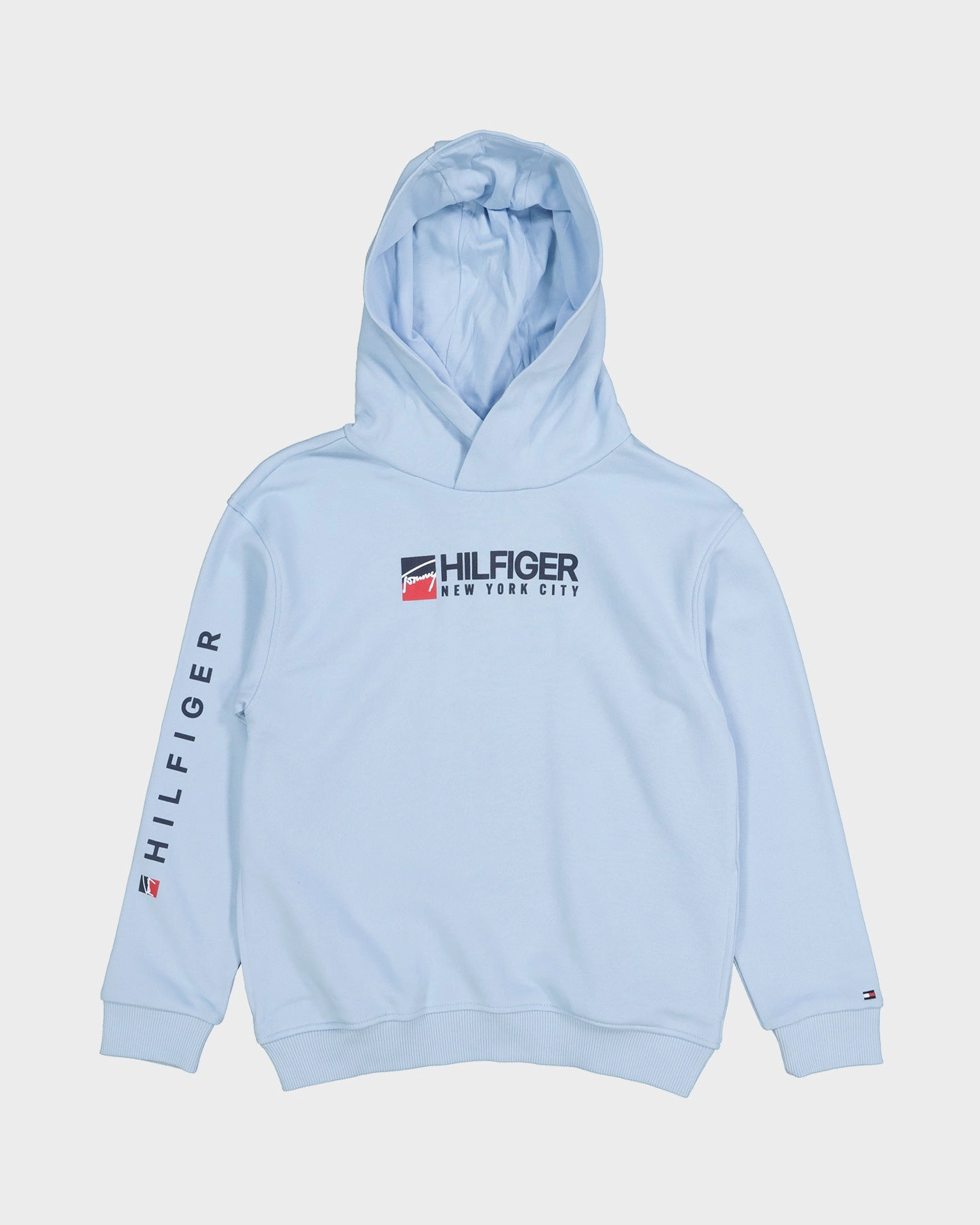 Tommy Hilfiger Kids' U Tommy Logo Hoodie Chambray Sky Non Restrictive Mobility Ventilation Vents