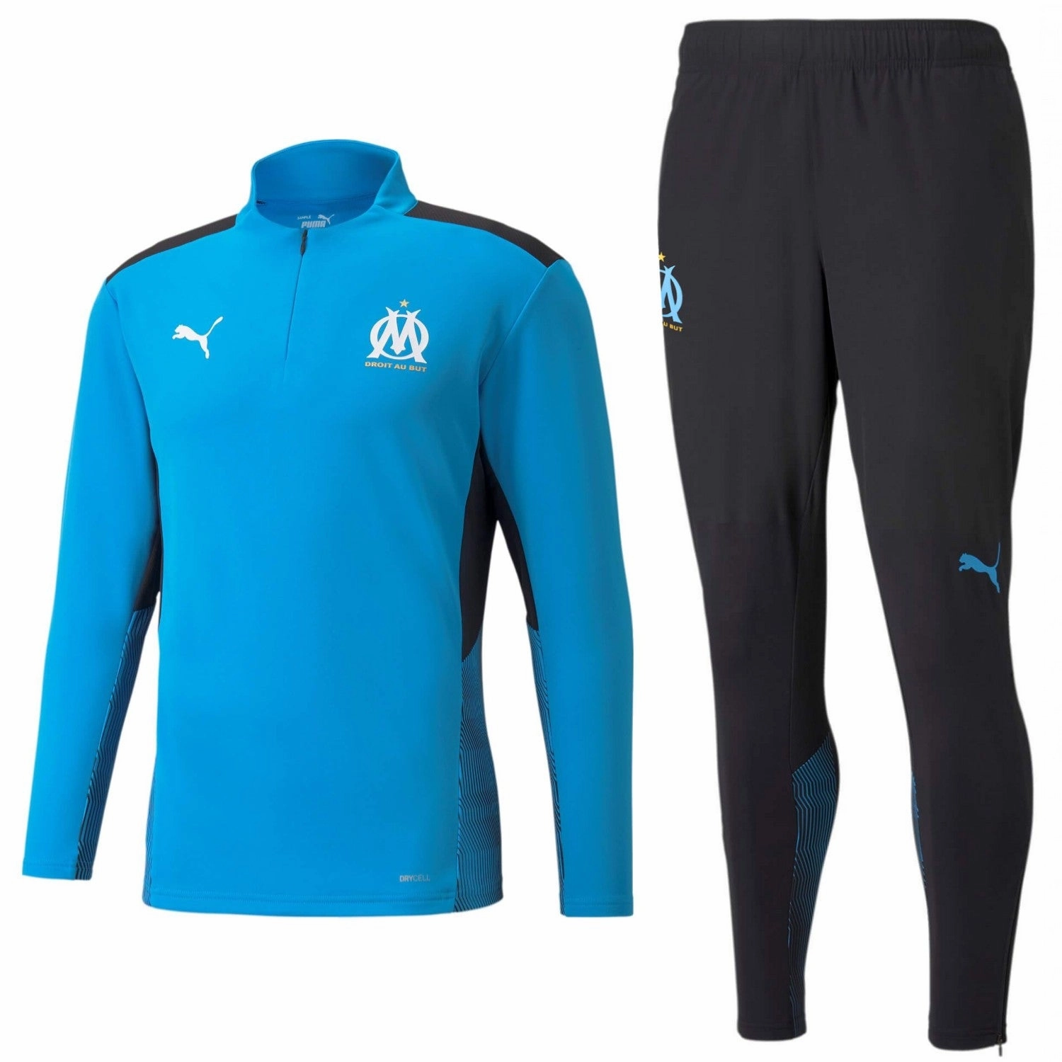 Olympique Marseille training technical Soccer tracksuit 2021/22 - Puma HighVisibility Trims
