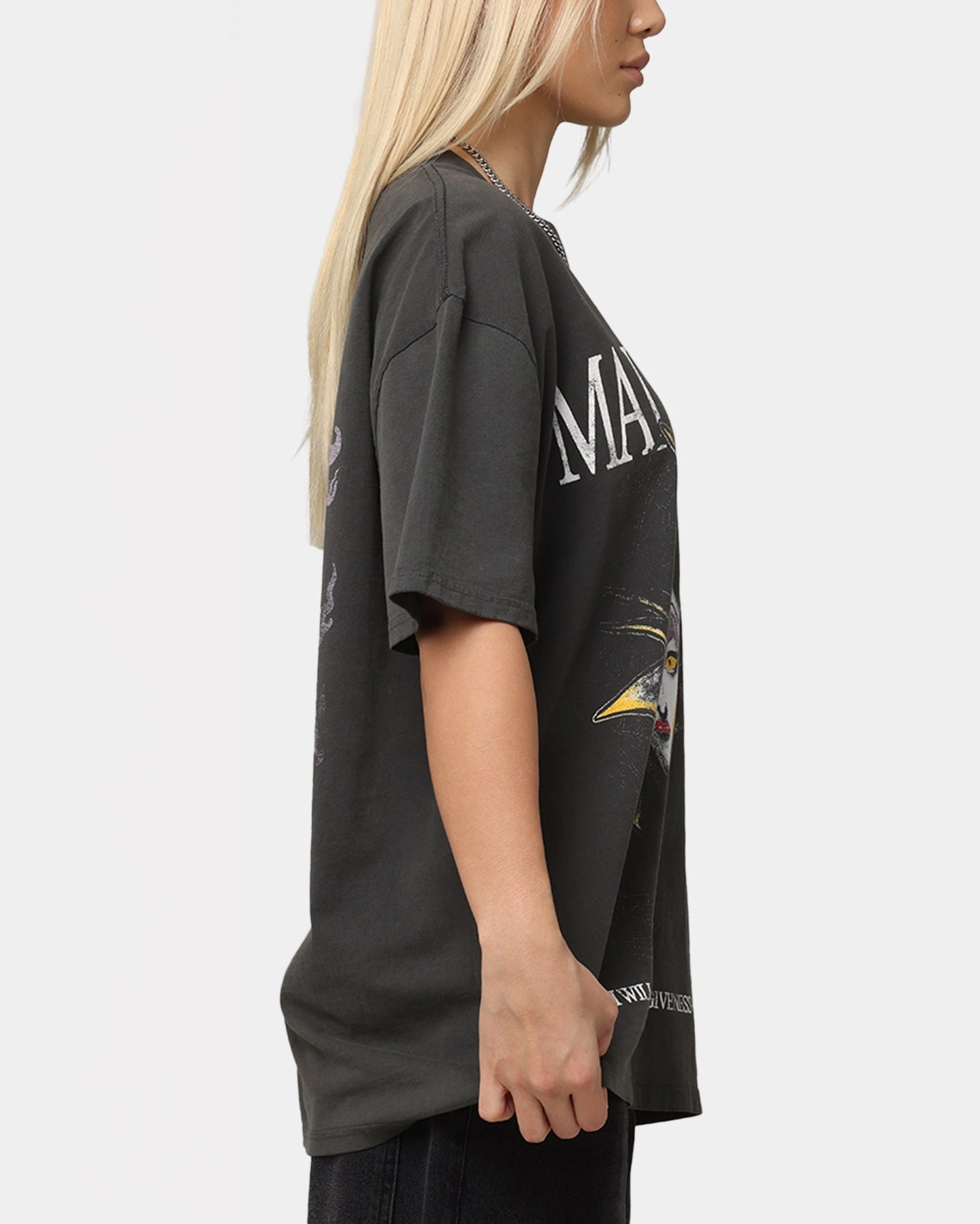 futuristic American Thrift Disney Maleficent Heavyweight T-Shirt Black Wash