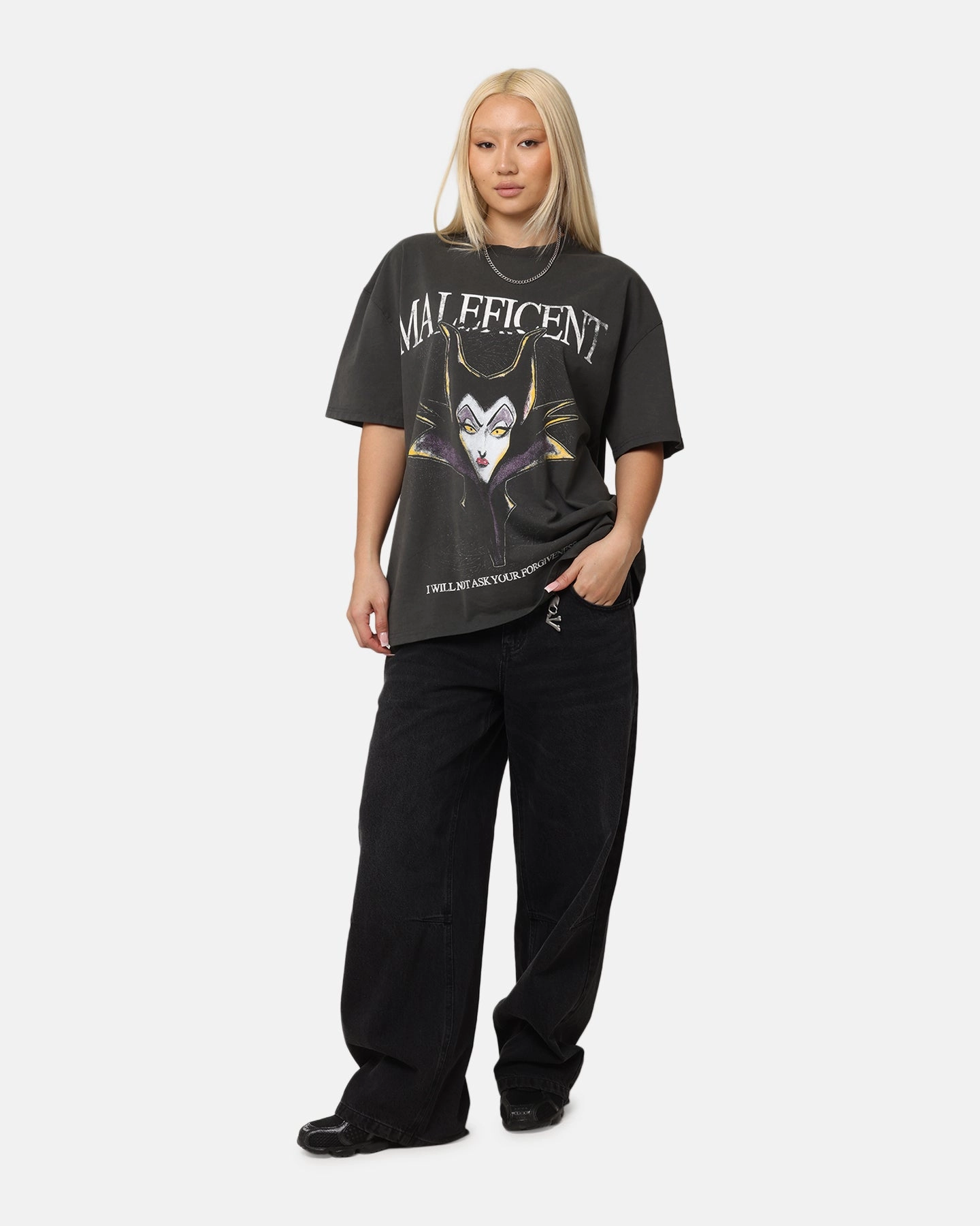 Casual Essentials Wear Casual Comfort Top American Thrift Disney Maleficent Heavyweight T-Shirt Black Wash