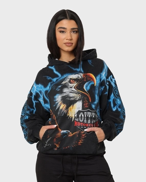 Flexible Seams Loiter Lightning Eagle Vintage Hoodie Vintage Black