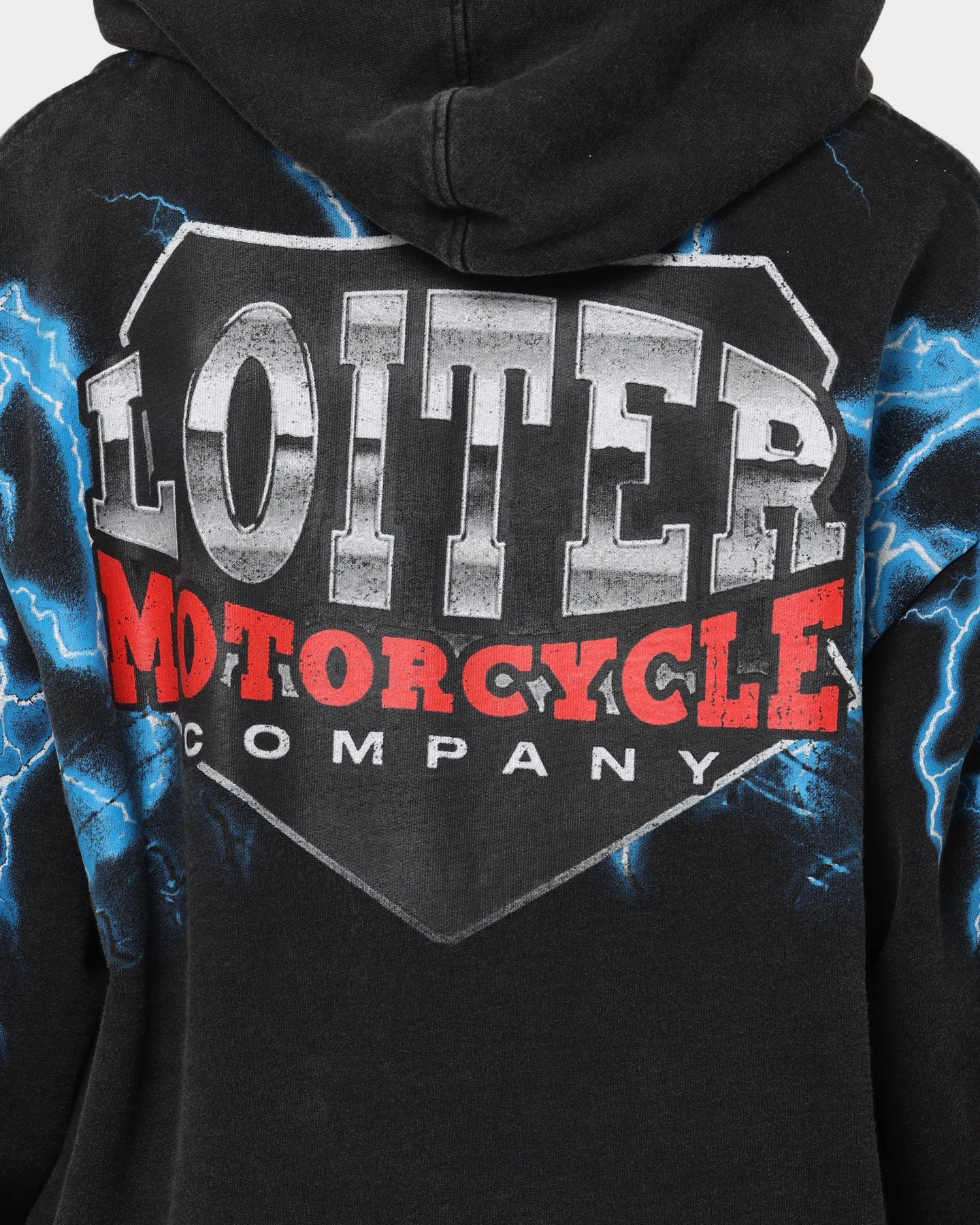Loiter Lightning Eagle Vintage Hoodie Vintage Black Adaptive Fit Revolutionize
