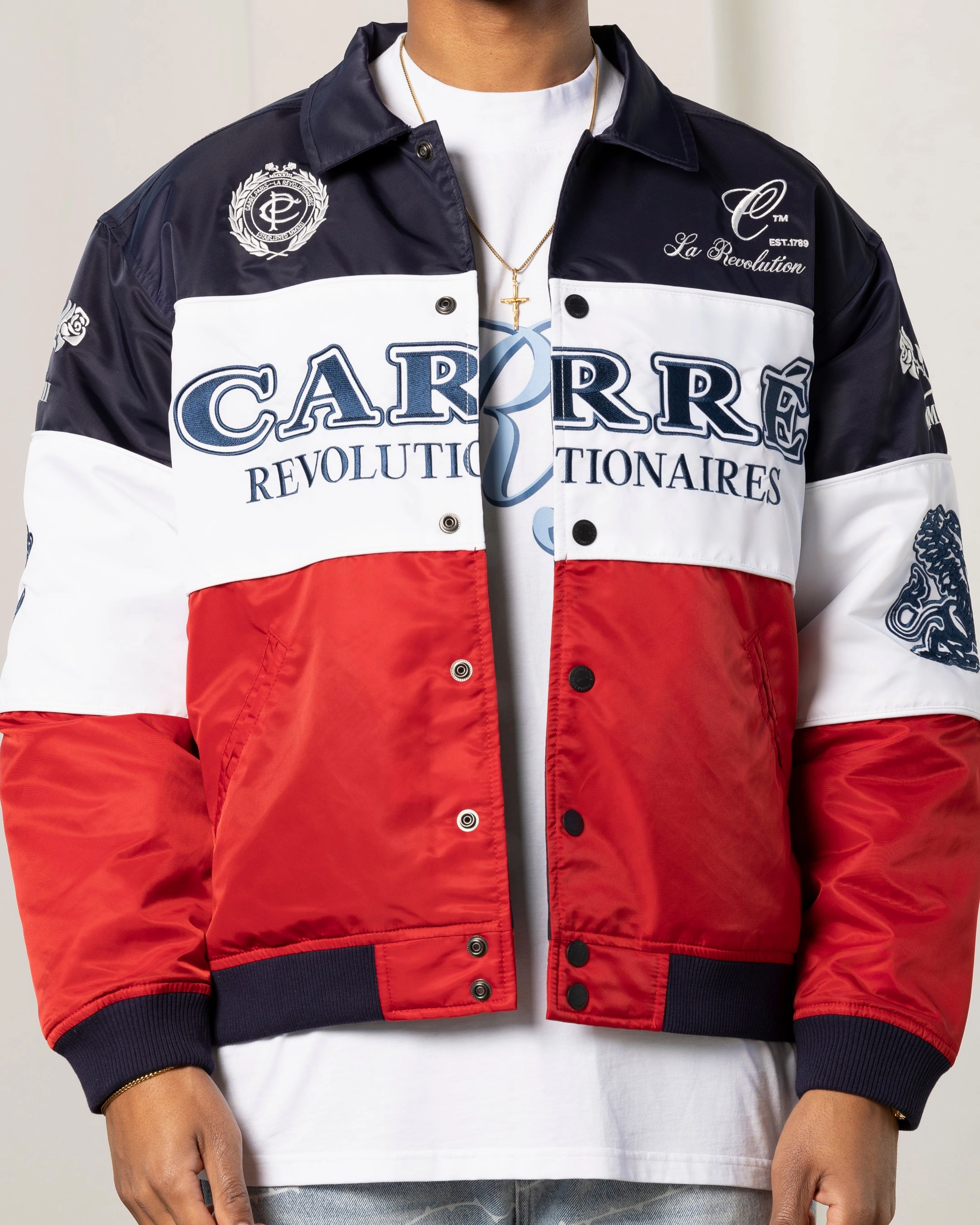 suitable for modeling Carre Formula Jacket Red/White/Blue