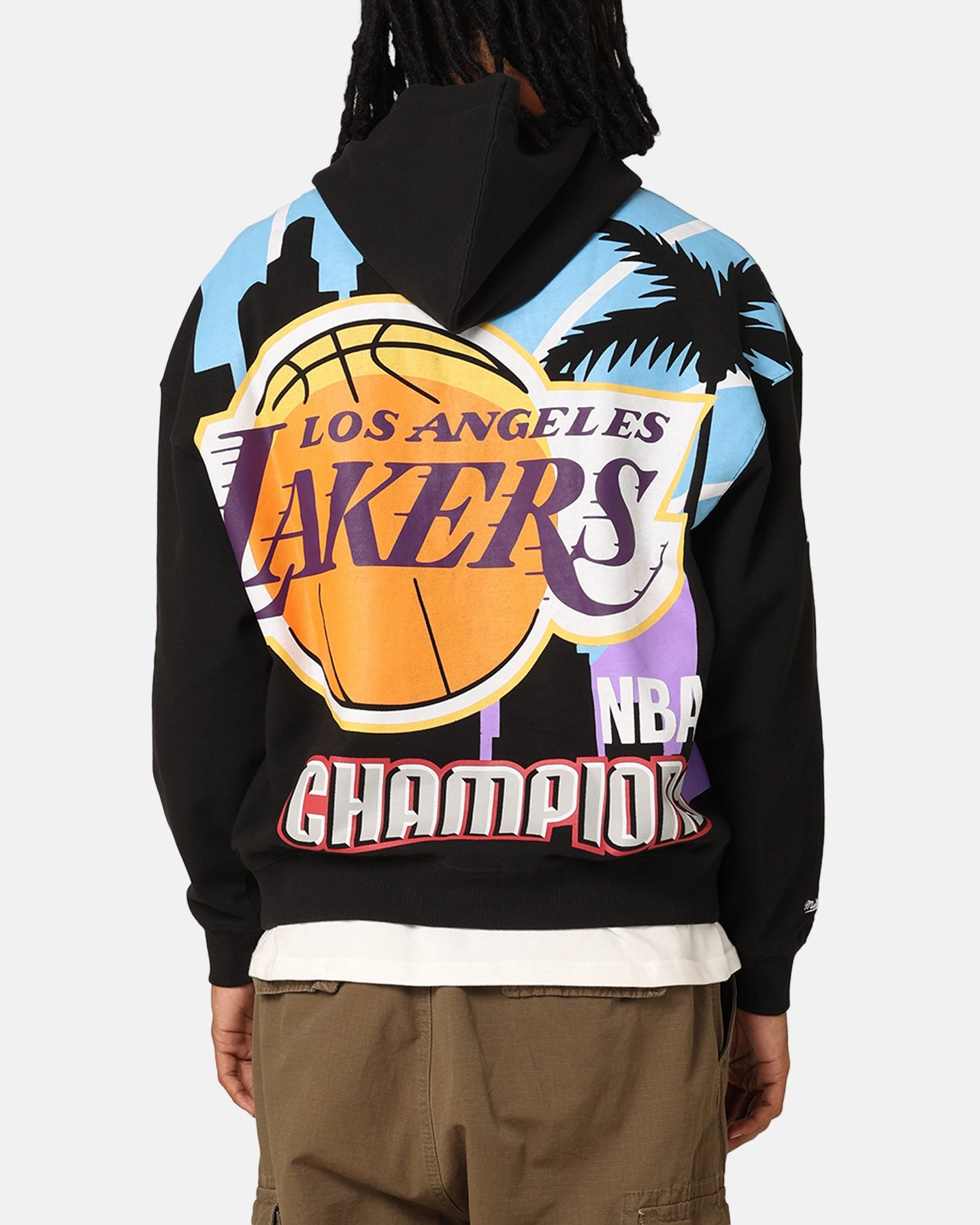 Checkered Mitchell & Ness Los Angeles Lakers 17-Time Hoodie Black