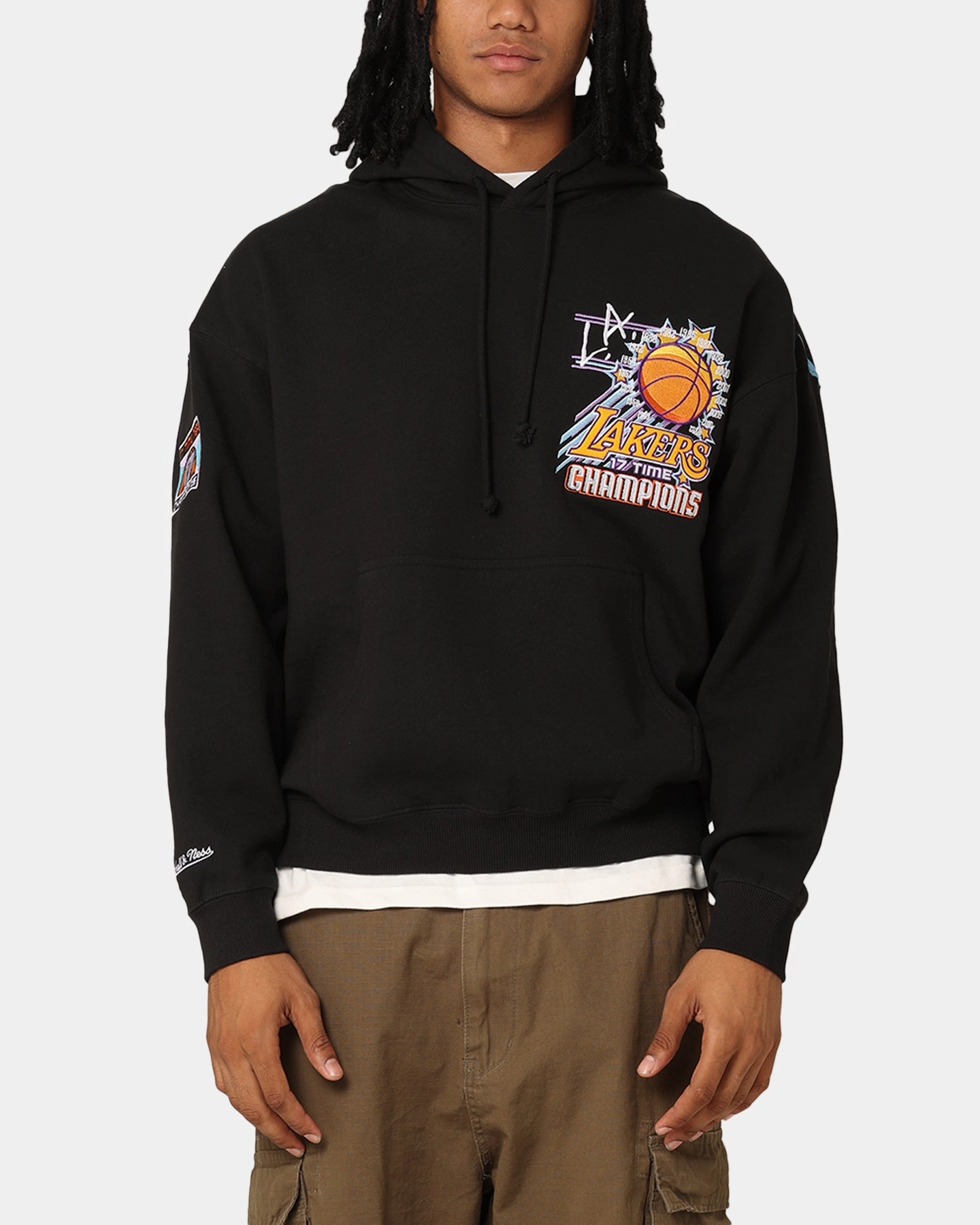 bike tour Adaptive Fit Mitchell & Ness Los Angeles Lakers 17-Time Hoodie Black