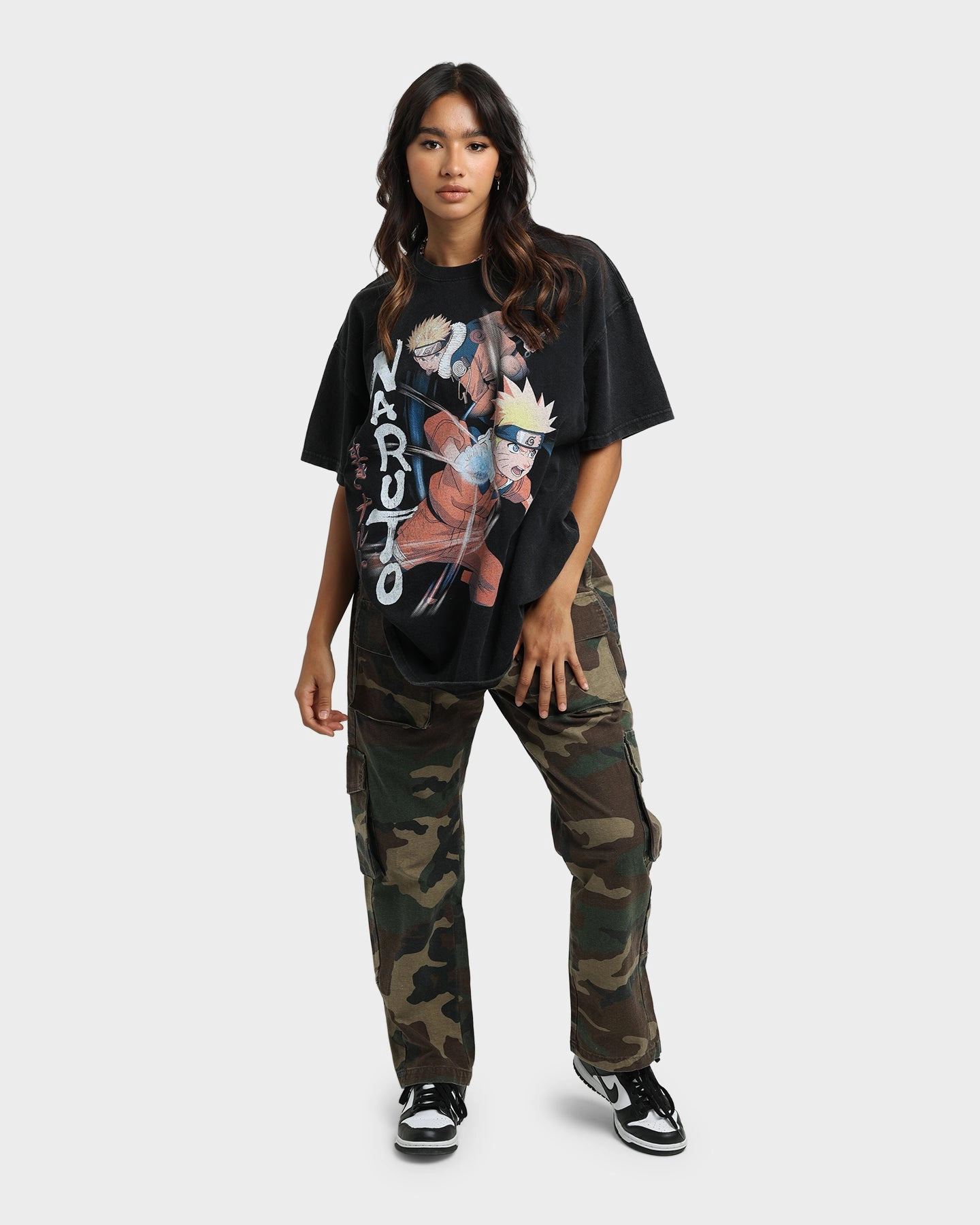 Goat Crew X Naruto Naruto Premium Vintage T-Shirt Vintage Black elastic waistband