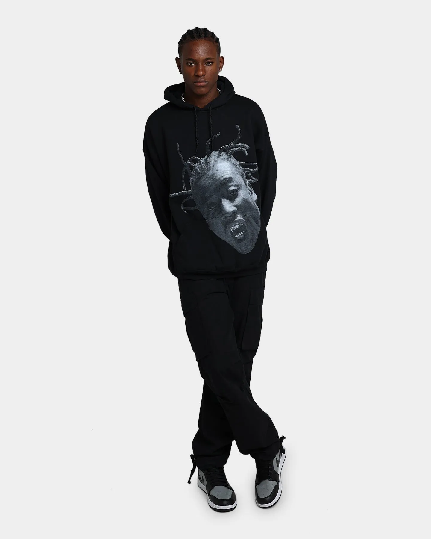 Goat Crew X Ol' Dirty Bastard Big Face Hoodie Black Adventure Ready Thermal Insulation