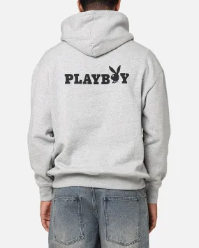 practice session Minimalist Style Playboy Logo Bunny O Hoodie Grey Marle