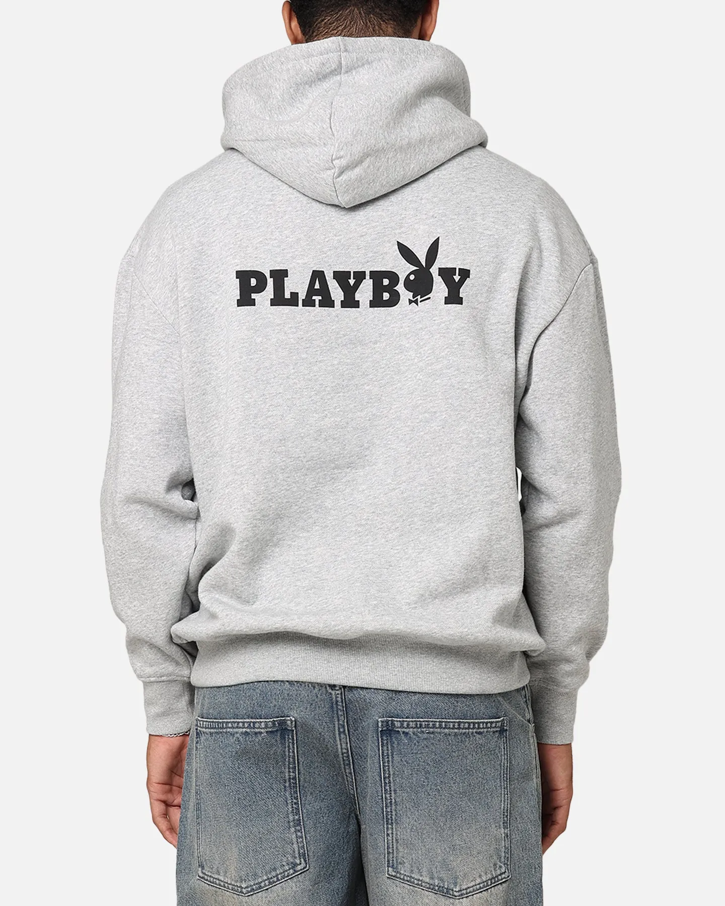 practice session Minimalist Style Playboy Logo Bunny O Hoodie Grey Marle