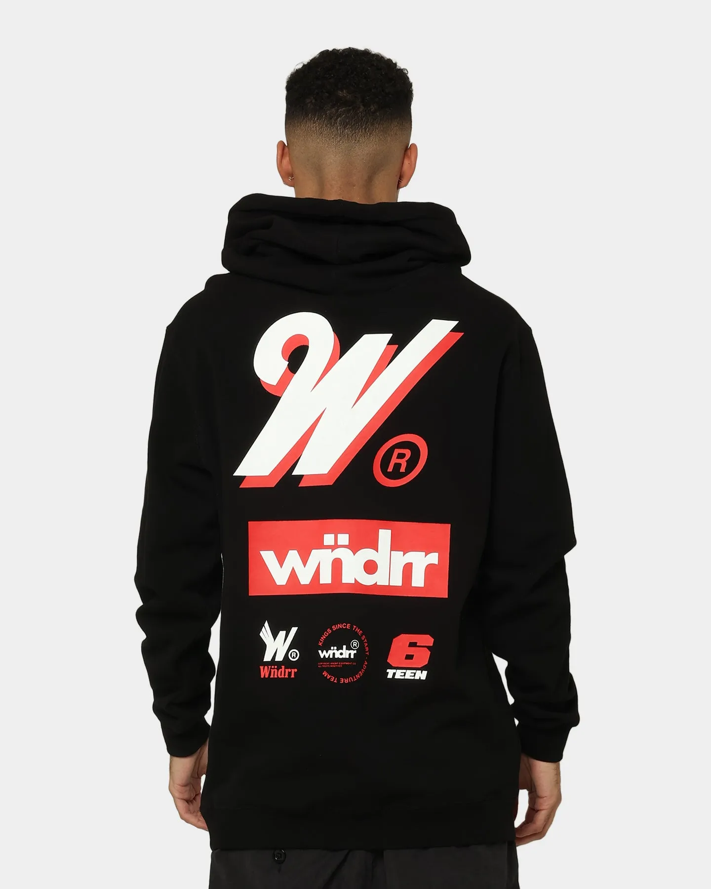 WNDRR Slender Hoodie Black Hexagonal Quilted Pattern