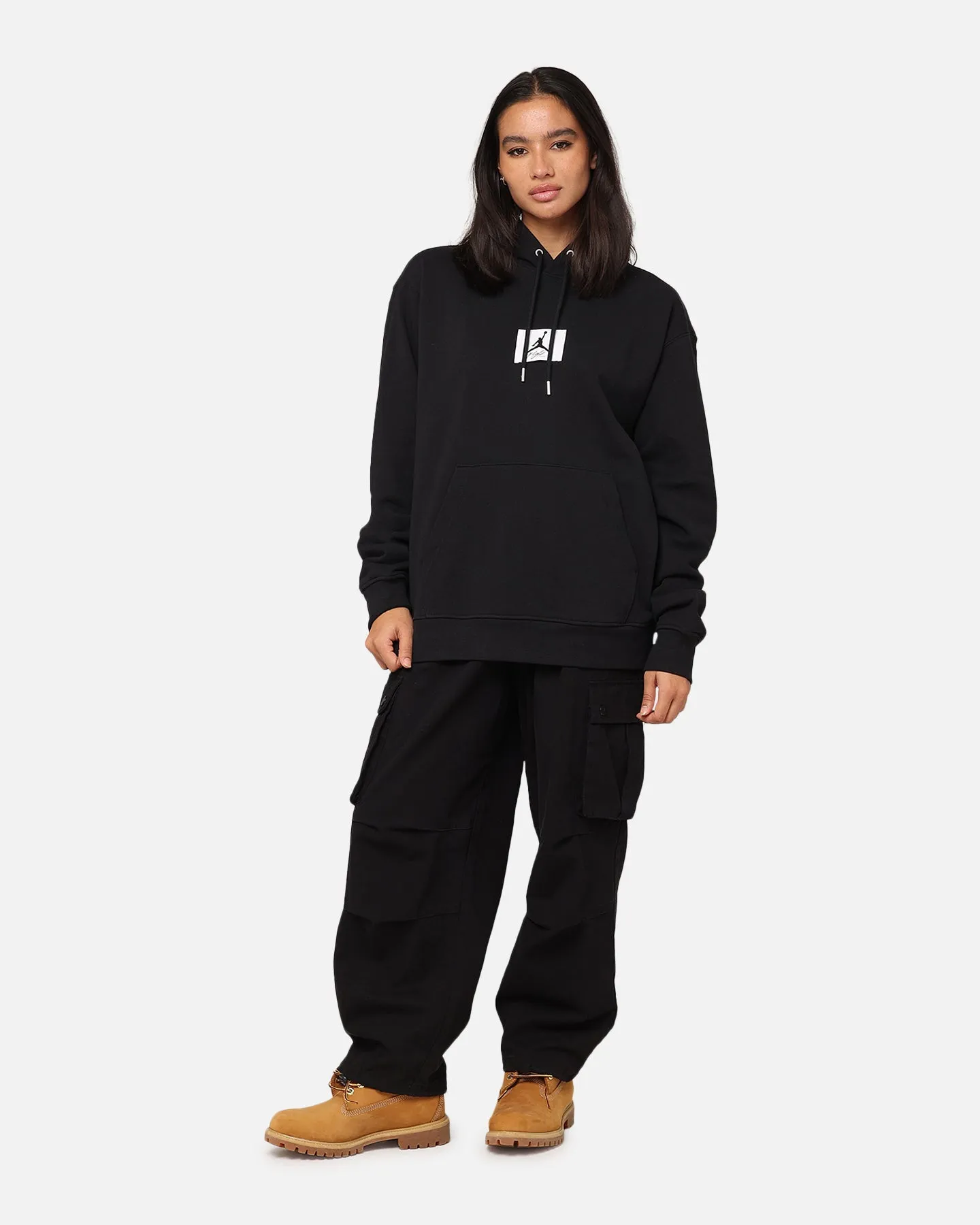 Lightweight Padding Jordan Essentials Statement Fleece Pullover Hoodie Black/Sail