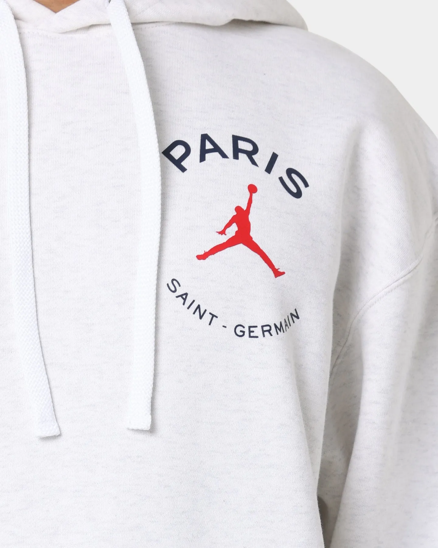 Threat Jordan X Paris Saint-Germain Fleece Pullover Hoodie Birch Heather/Midnight Navy