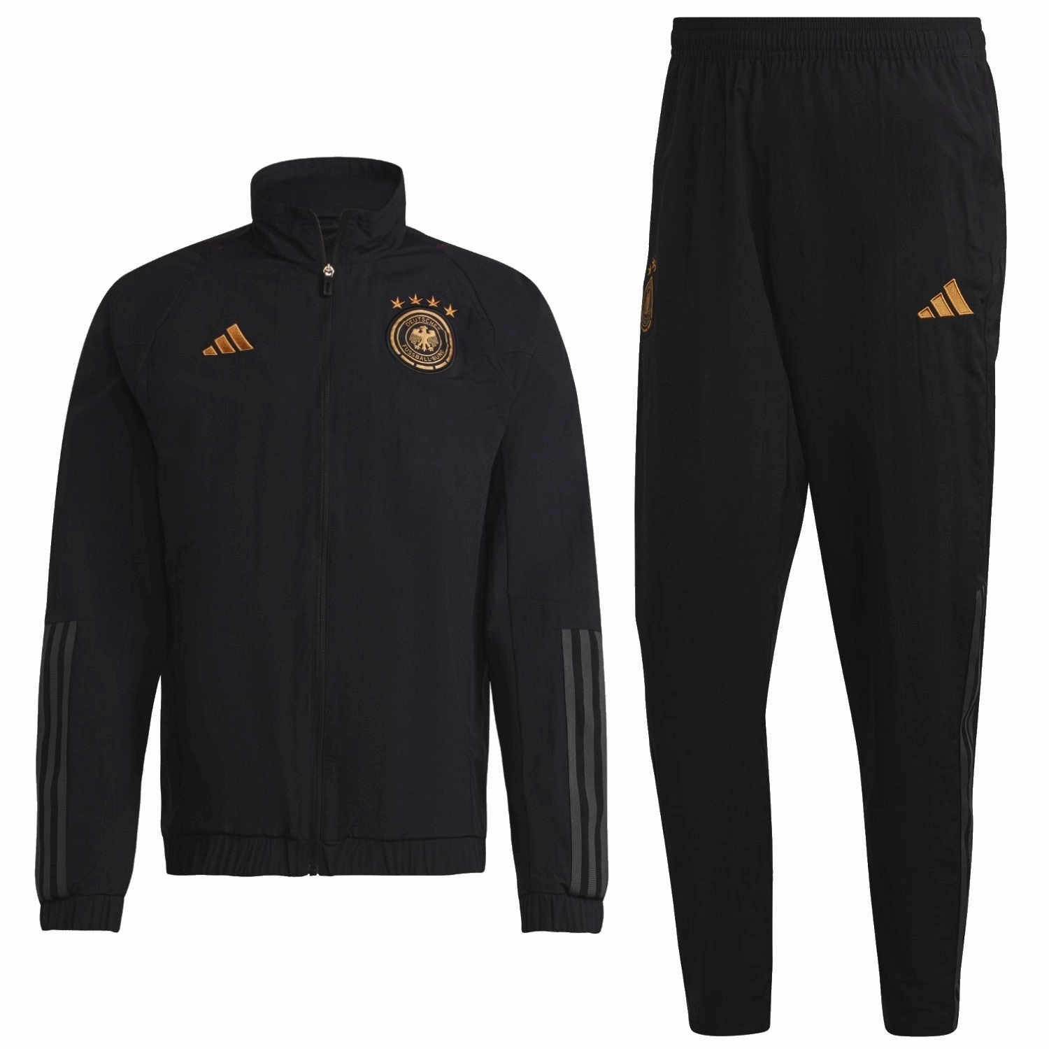 Germany black presentation Soccer tracksuit 2022/23 - Adidas technical fabric