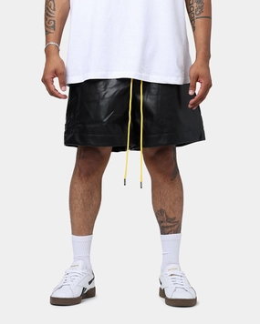 Diet Starts Monday Leather Script Shorts Black Weekend Casual