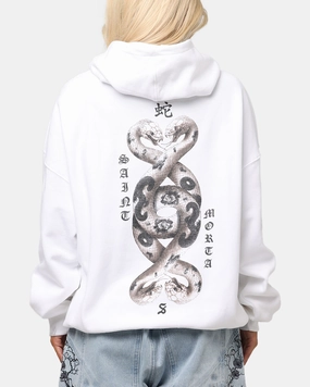 Magnetic Closure half-zip Saint Morta Entanglement Hoodie White