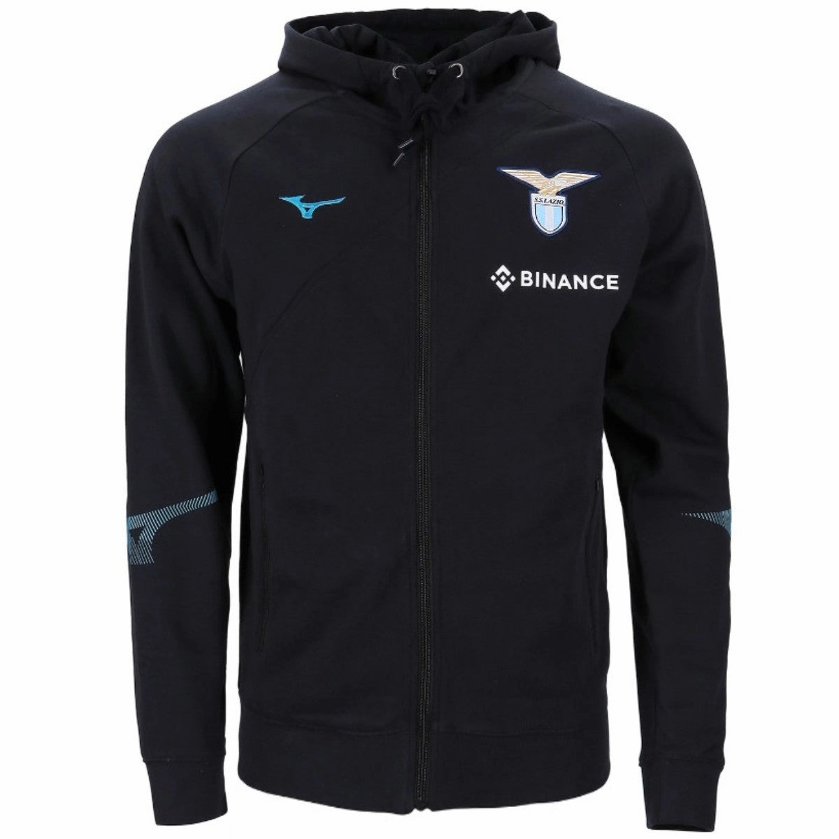 SS Lazio hooded cotton presentation tracksuit 2022/23 black - Mizuno Sporty Performance