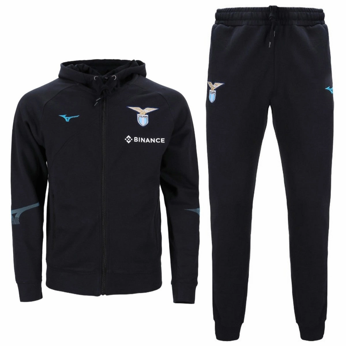 Shock Dissipation Tech SS Lazio hooded cotton presentation tracksuit 2022/23 black - Mizuno