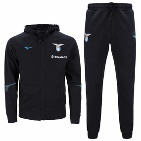 Shock Dissipation Tech SS Lazio hooded cotton presentation tracksuit 2022/23 black - Mizuno