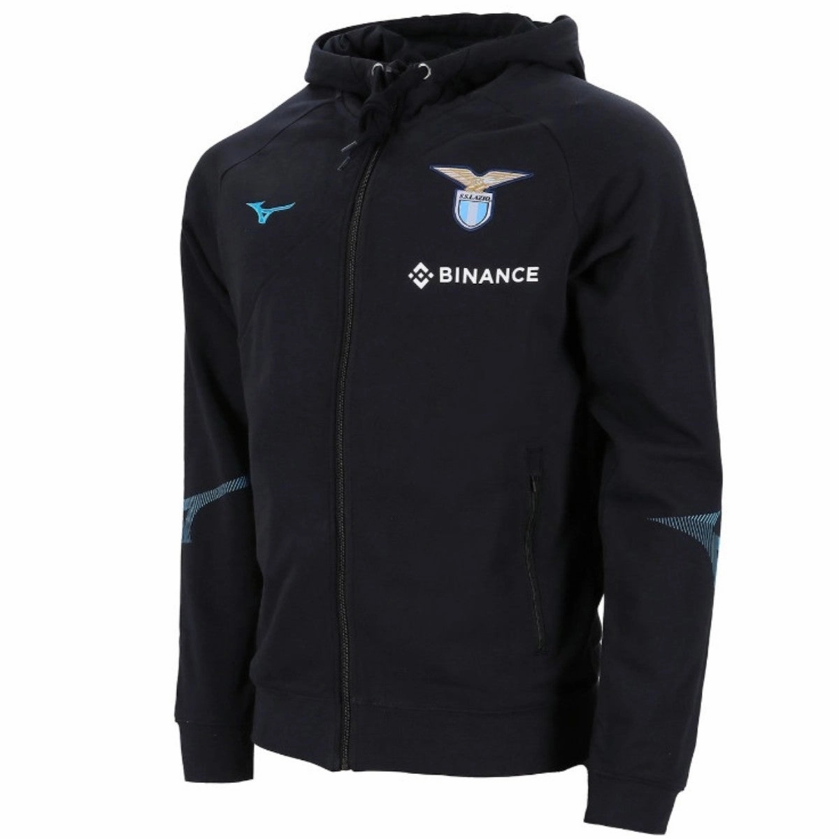 SS Lazio hooded cotton presentation tracksuit 2022/23 black - Mizuno Traction Enhancement Pattern