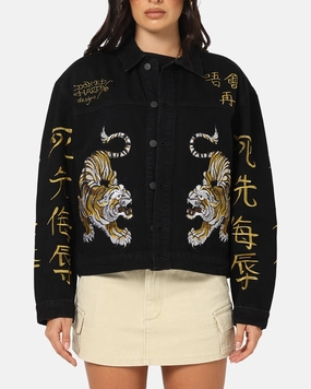 Ed Hardy Never Again Jacket Black suitable for casual gatherings Oversized
