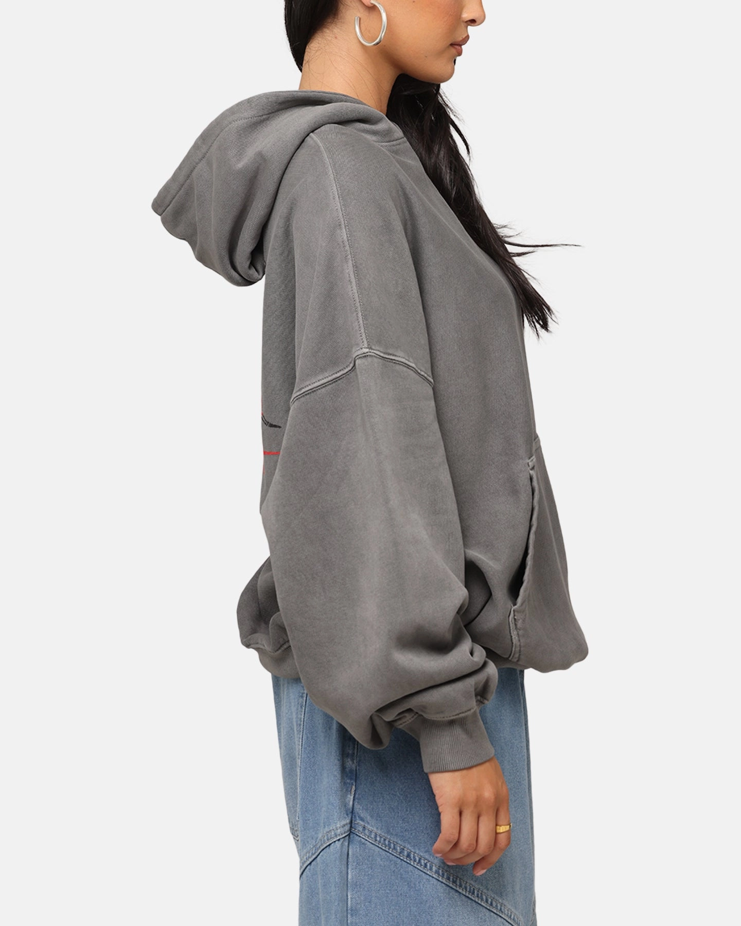 Clean Cut Ergonomic Shoulder Design Saint Morta St Valentines Boxy Hoodie Washed Charcoal