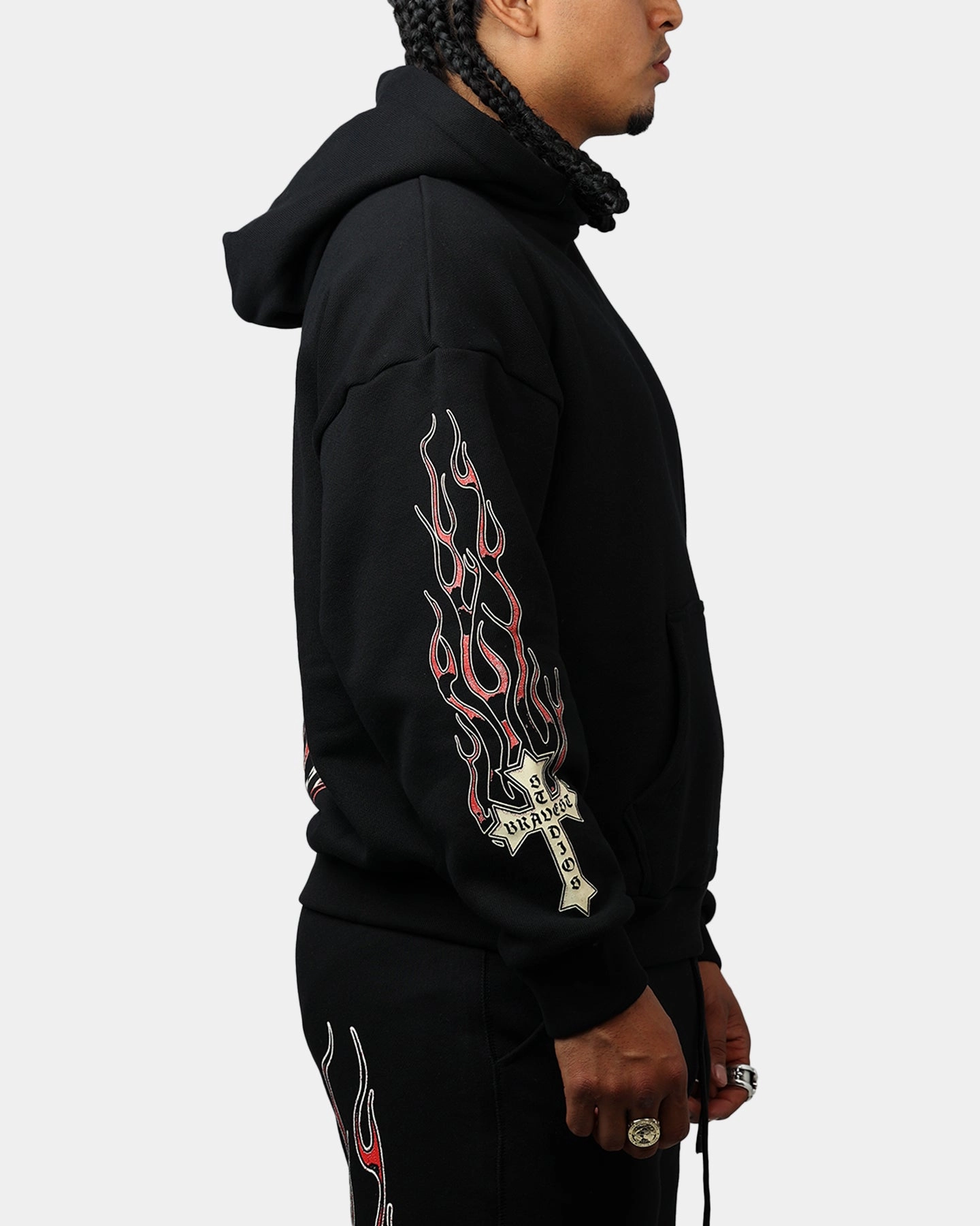 Bravest Eternal Hoodie Black/Red Teens Fresh Function