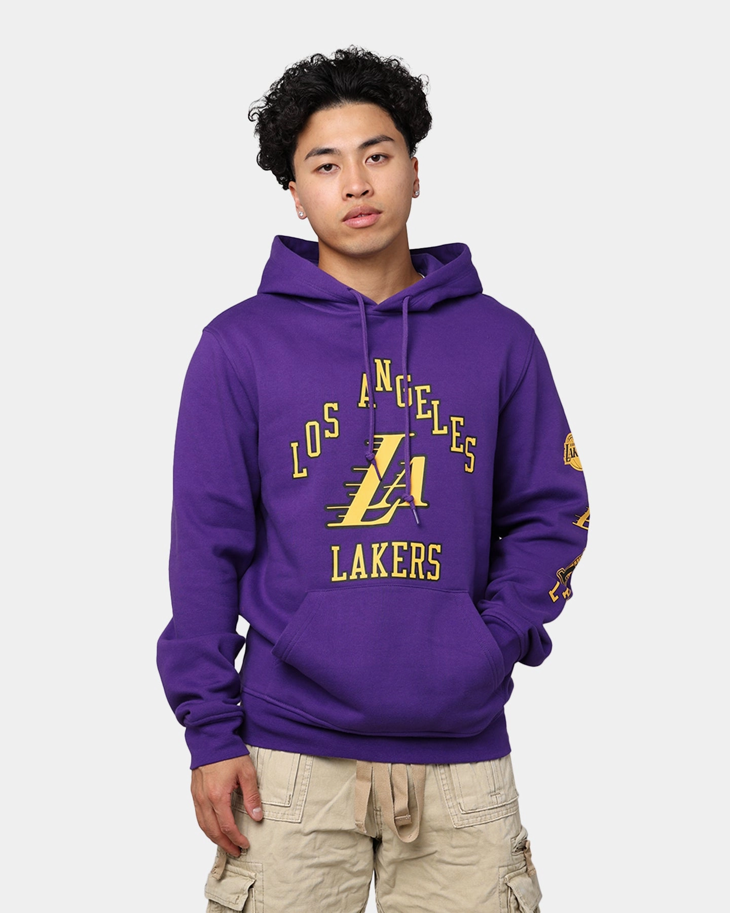Impact Absorbing Padding New Era Los Angeles Lakers NBA 2023 Hoodie Purple