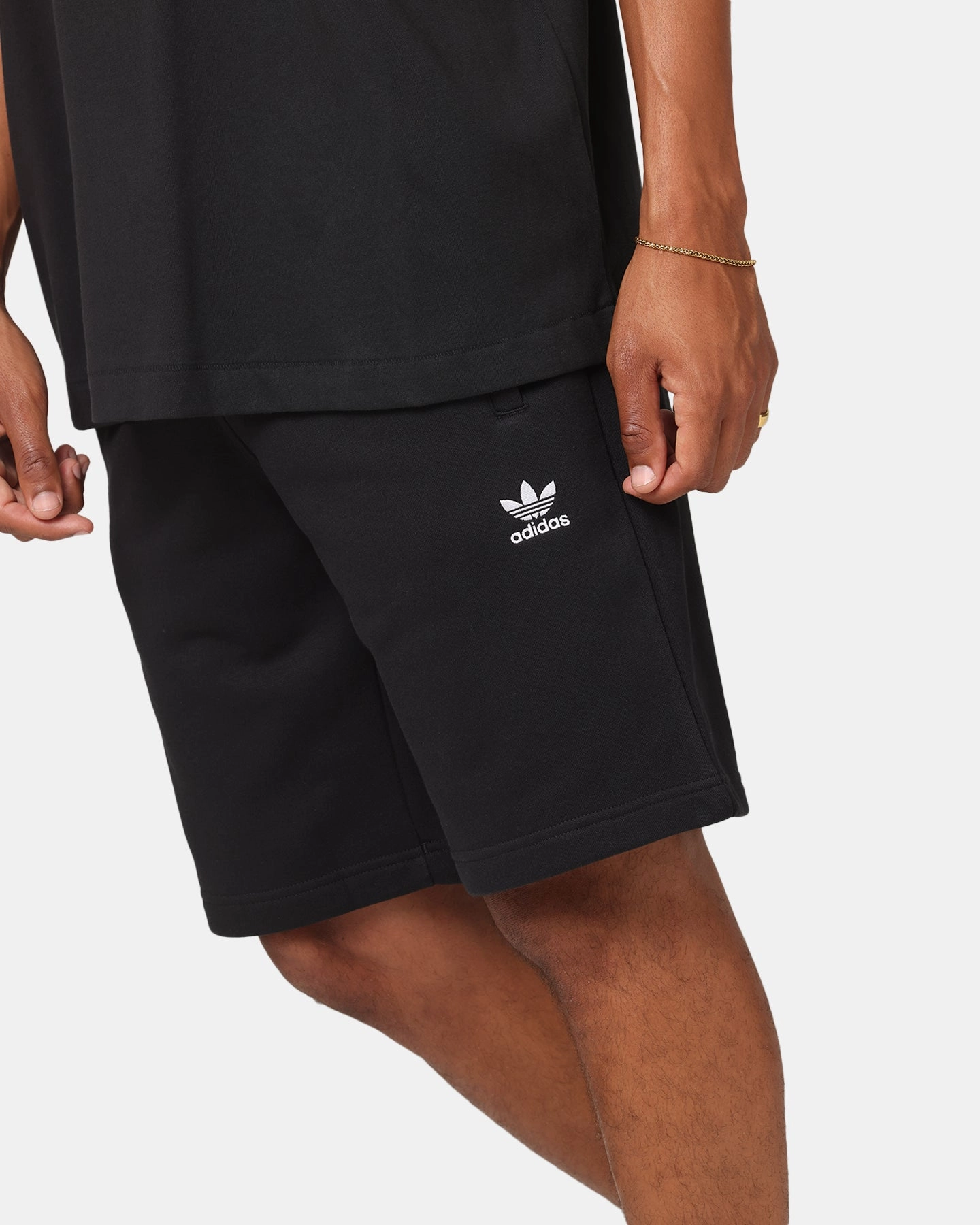 Adidas Essential Shorts Black Seamless Waistband Relaxed Design