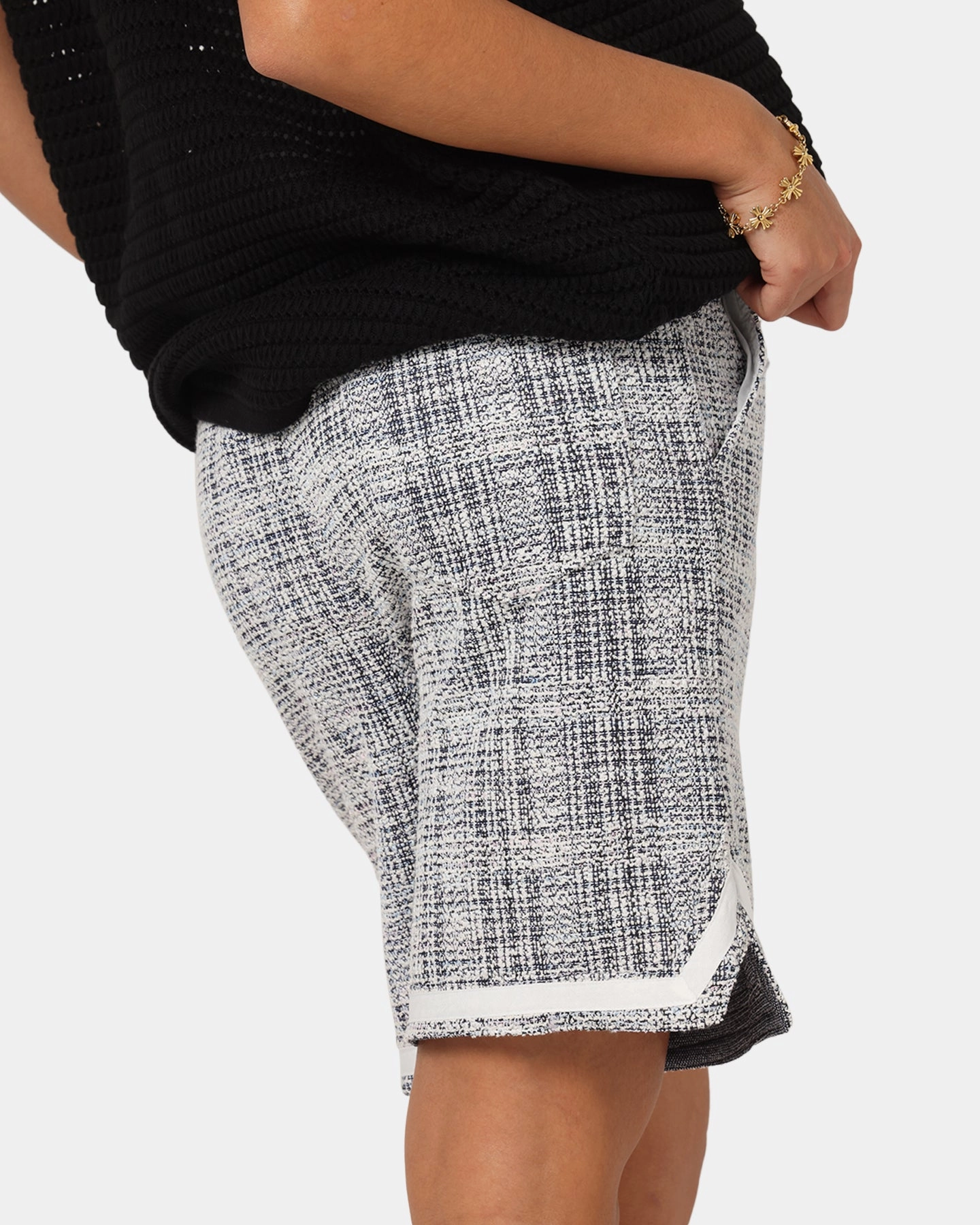 Stretchy Waist XXIII Textured Ball Shorts Navy/Cream