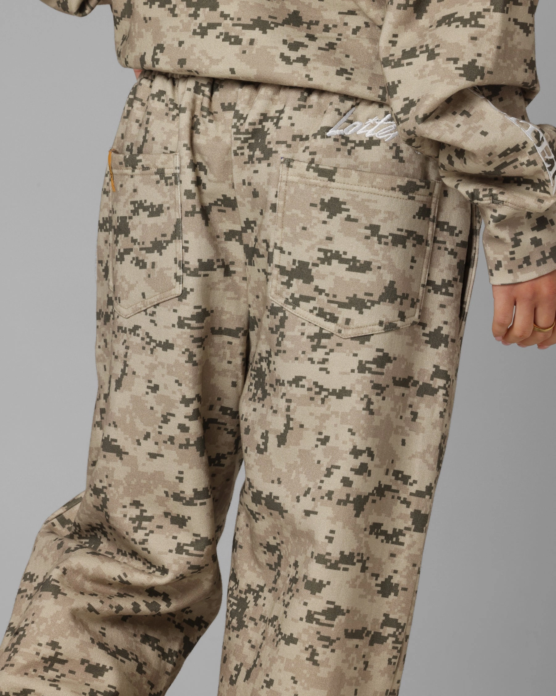 Loiter Hybrid Sweatpants Digi Camo Recycled Polyester Blend Stain Resistant Weave