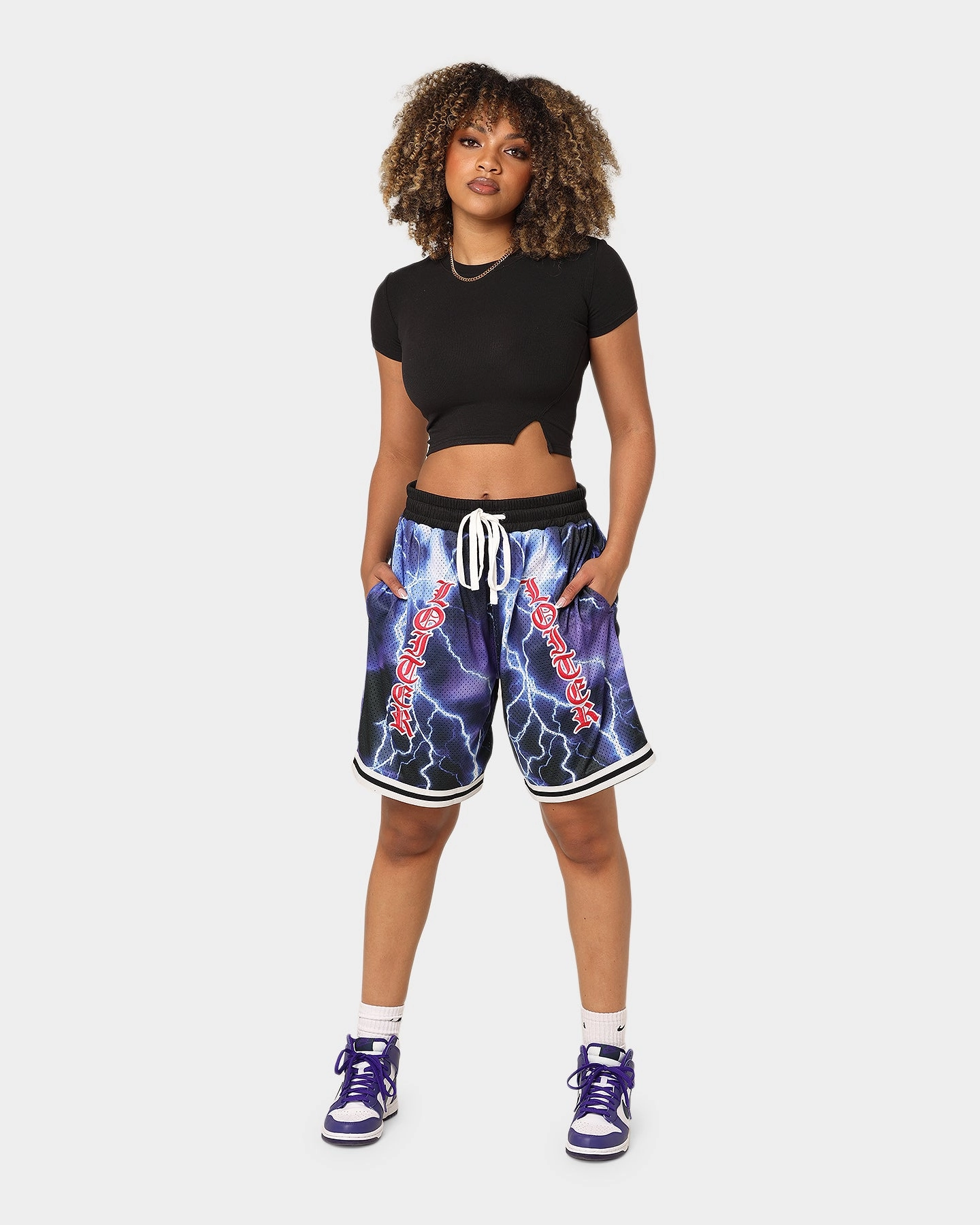 Ventilated Panels Loiter Script Ball Shorts Multi