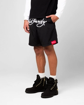 Secure Pocket Zippers surfing gear Ed Hardy Beach Shorts Black