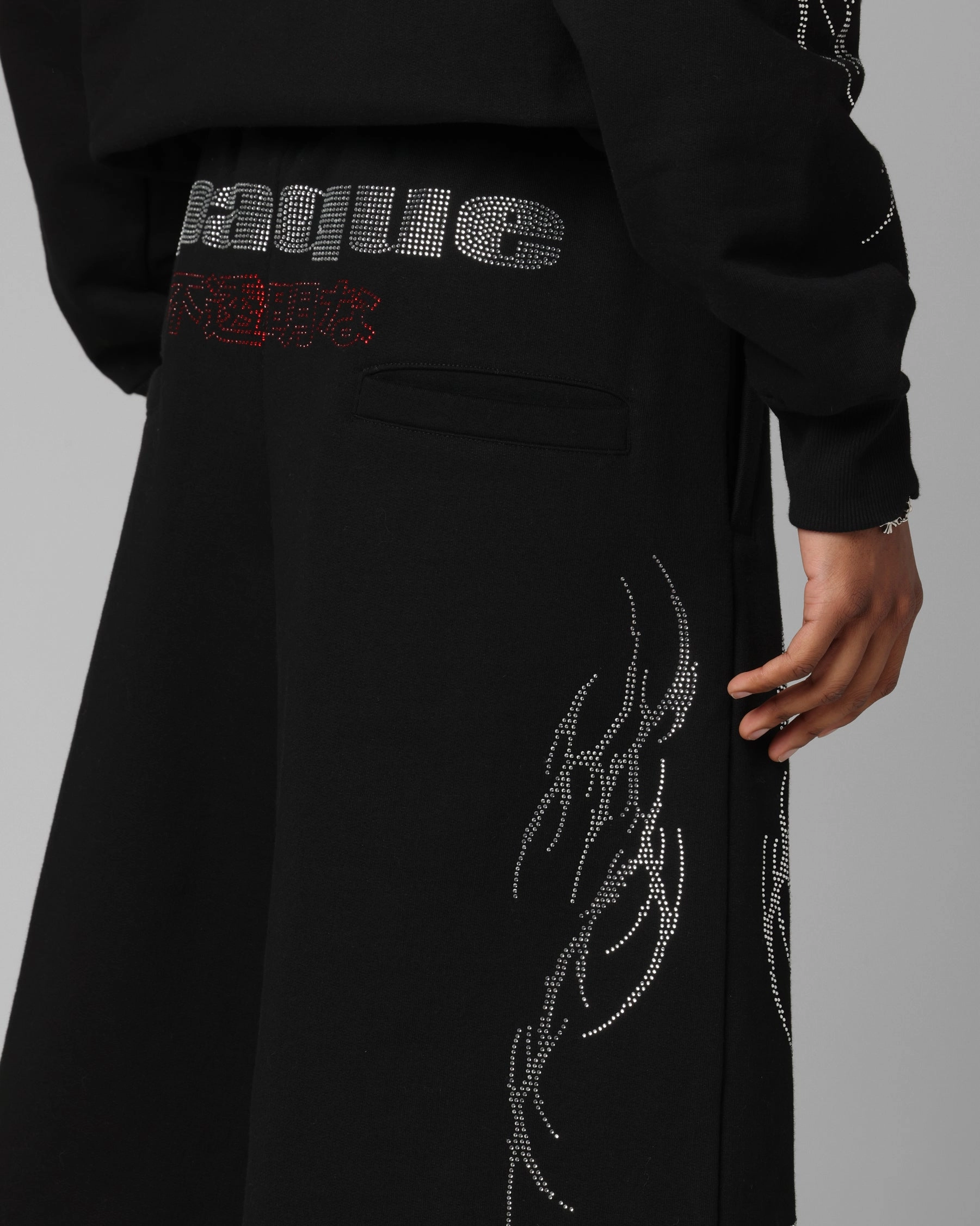 High Waist Loiter Opaque Sweat Shorts Black