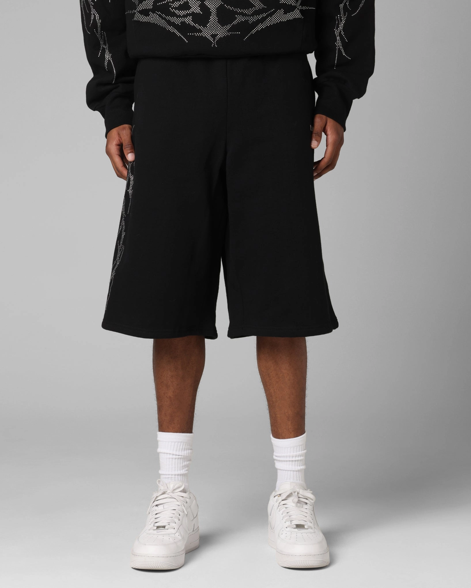 Eco Friendly Material custom-made Loiter Opaque Sweat Shorts Black