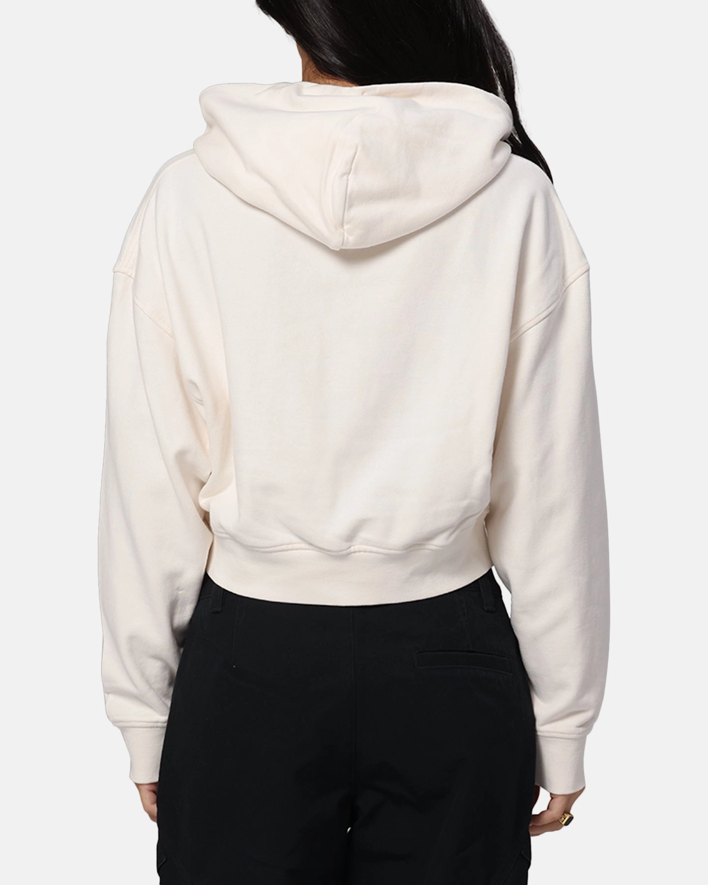 Tommy Jeans Women's Boxy Crop GMD Varsity Hoodie Ancient White Stylish Comfort Weekend Wear