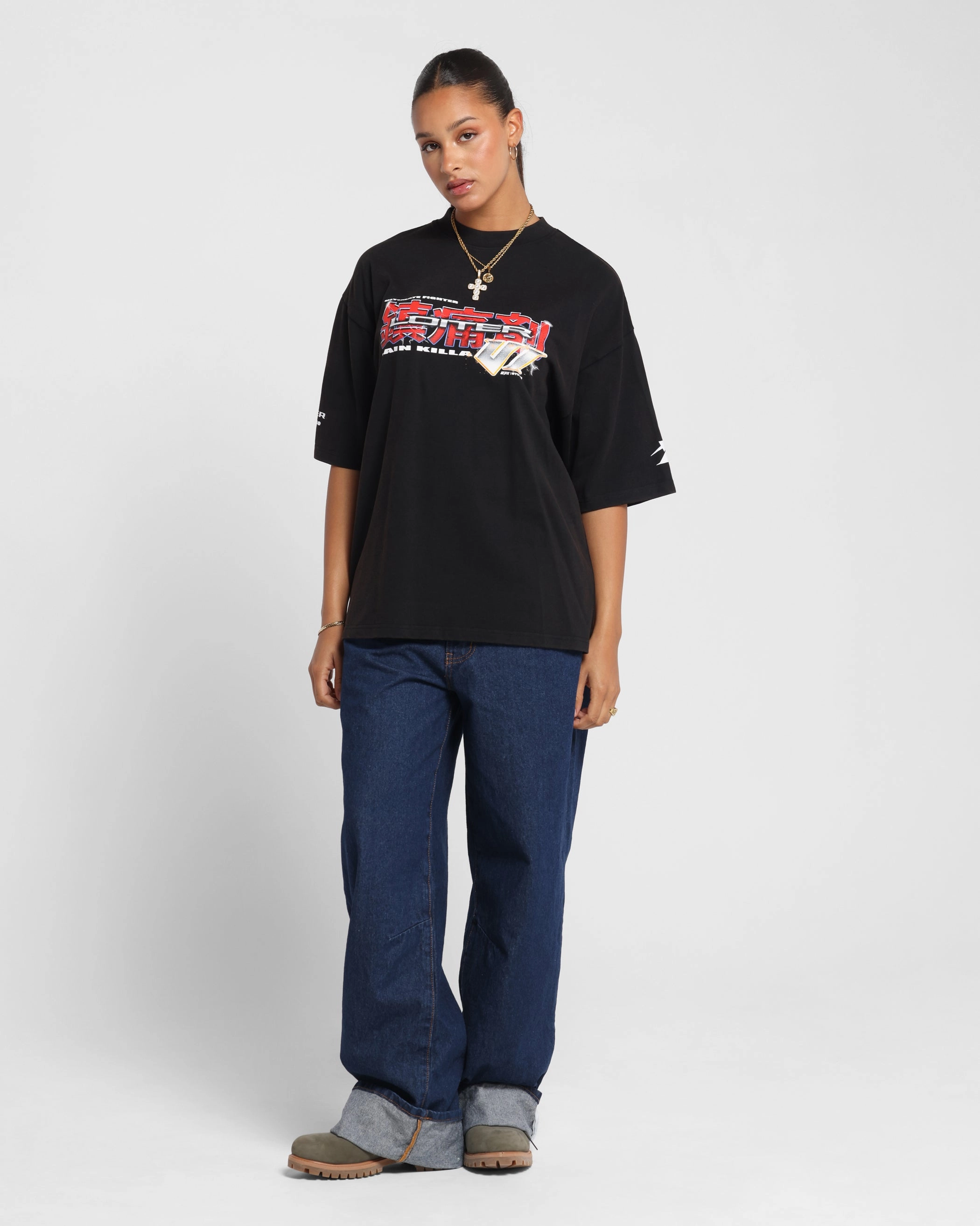 Layering Must-Have Easy Wear Look Loiter Fighter Vintage T-Shirt Vintage Black