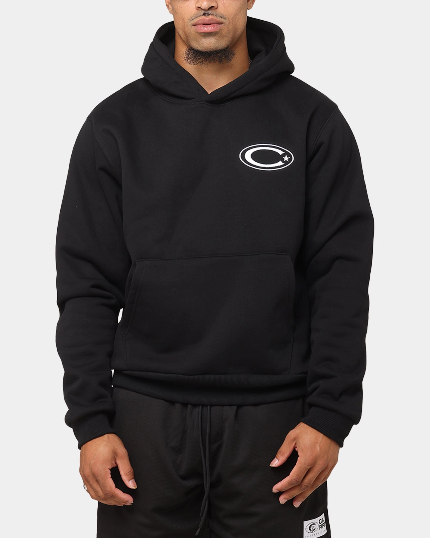 Carre Graffiti Hoodie Black Elasticated Waistband Lightweight Feel