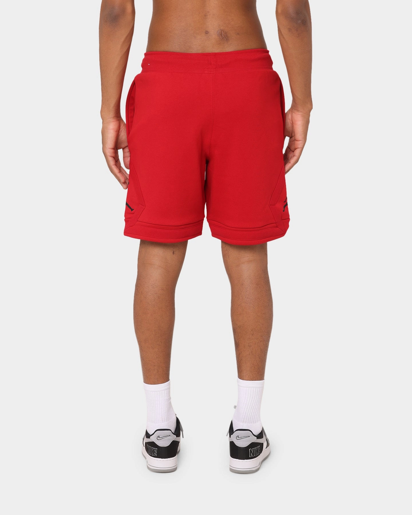 Jordan Essential Fleece Diamond Shorts Gym Red/Black Low Bulk Construction elastic waistband