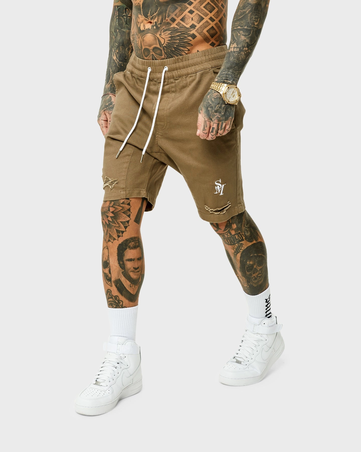 Saint Morta Annex Denim Shorts Brown Relaxed Design