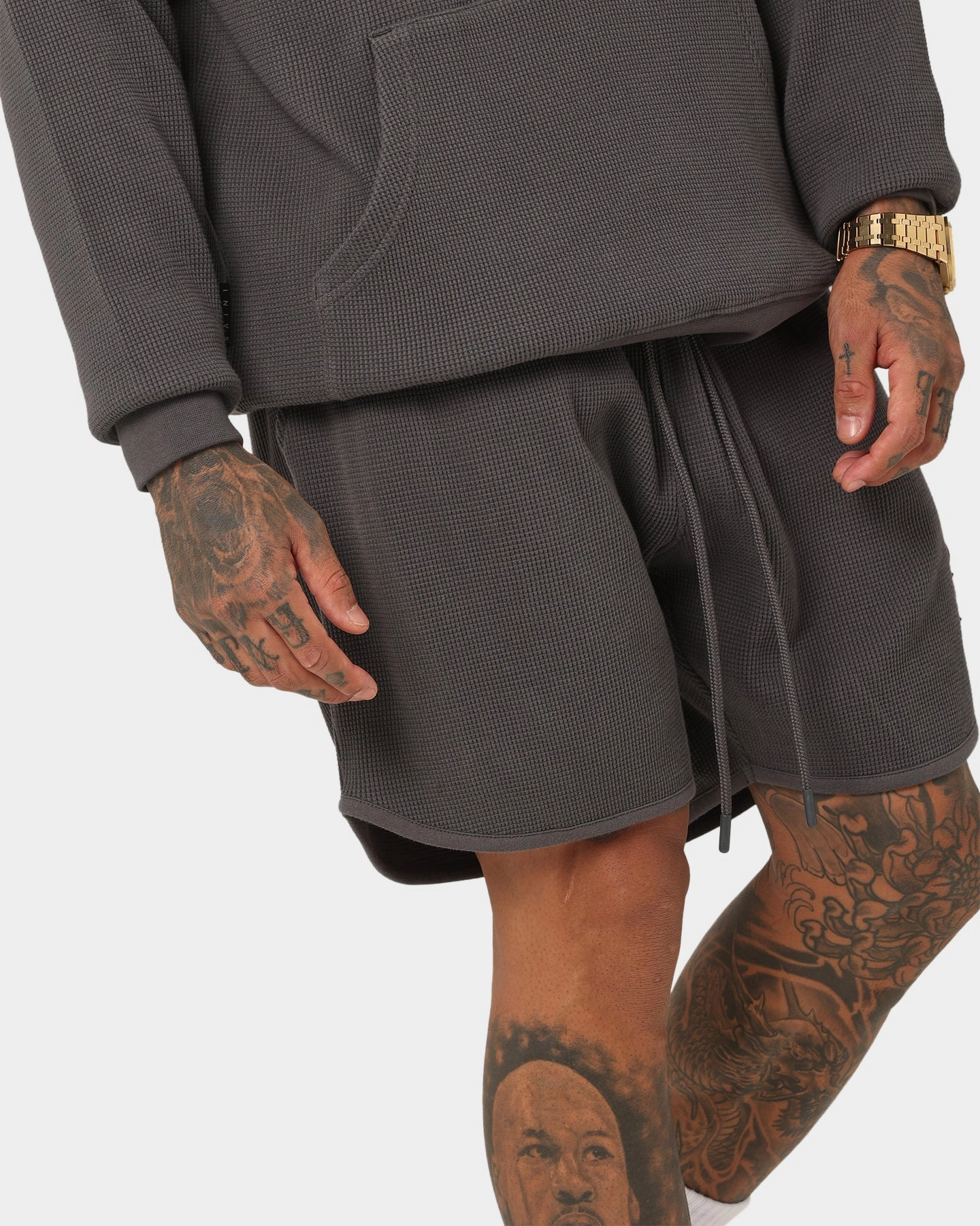 Unisex Design Saint Morta Waffle Shorts Slate